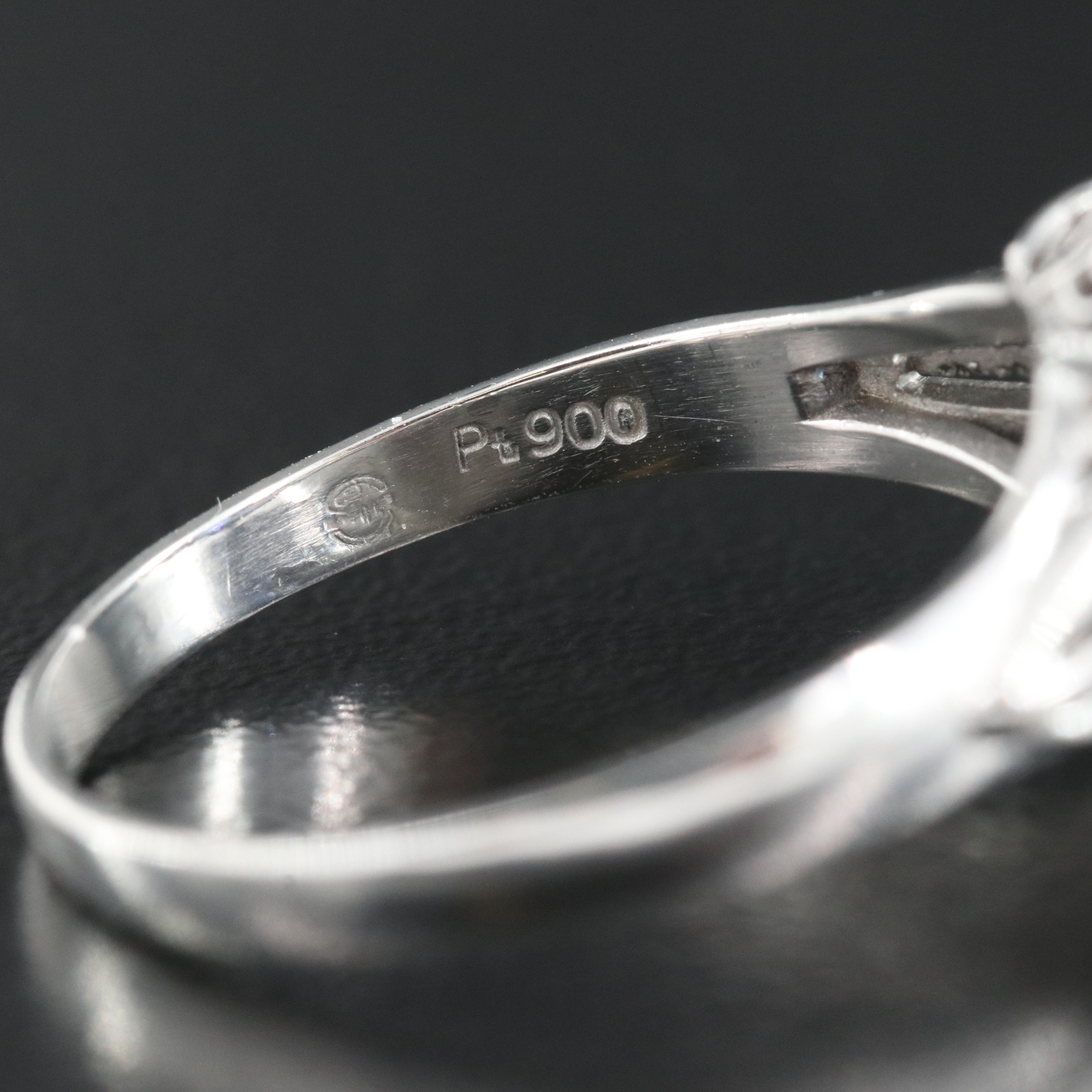 Platinum 1.79 CT Ceylon Sapphire and Diamond Ring with GIA Report