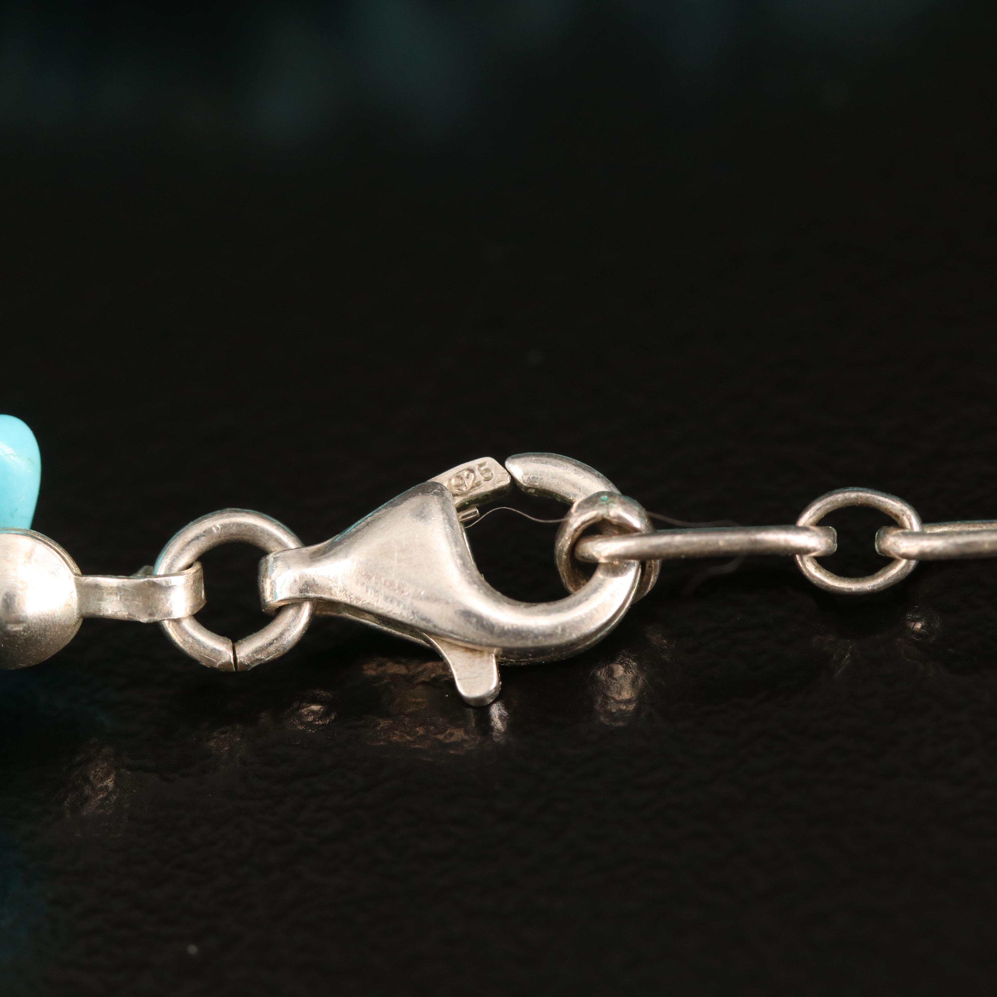 Sterling Turquoise and Amber Necklaces with Insect Inclusions