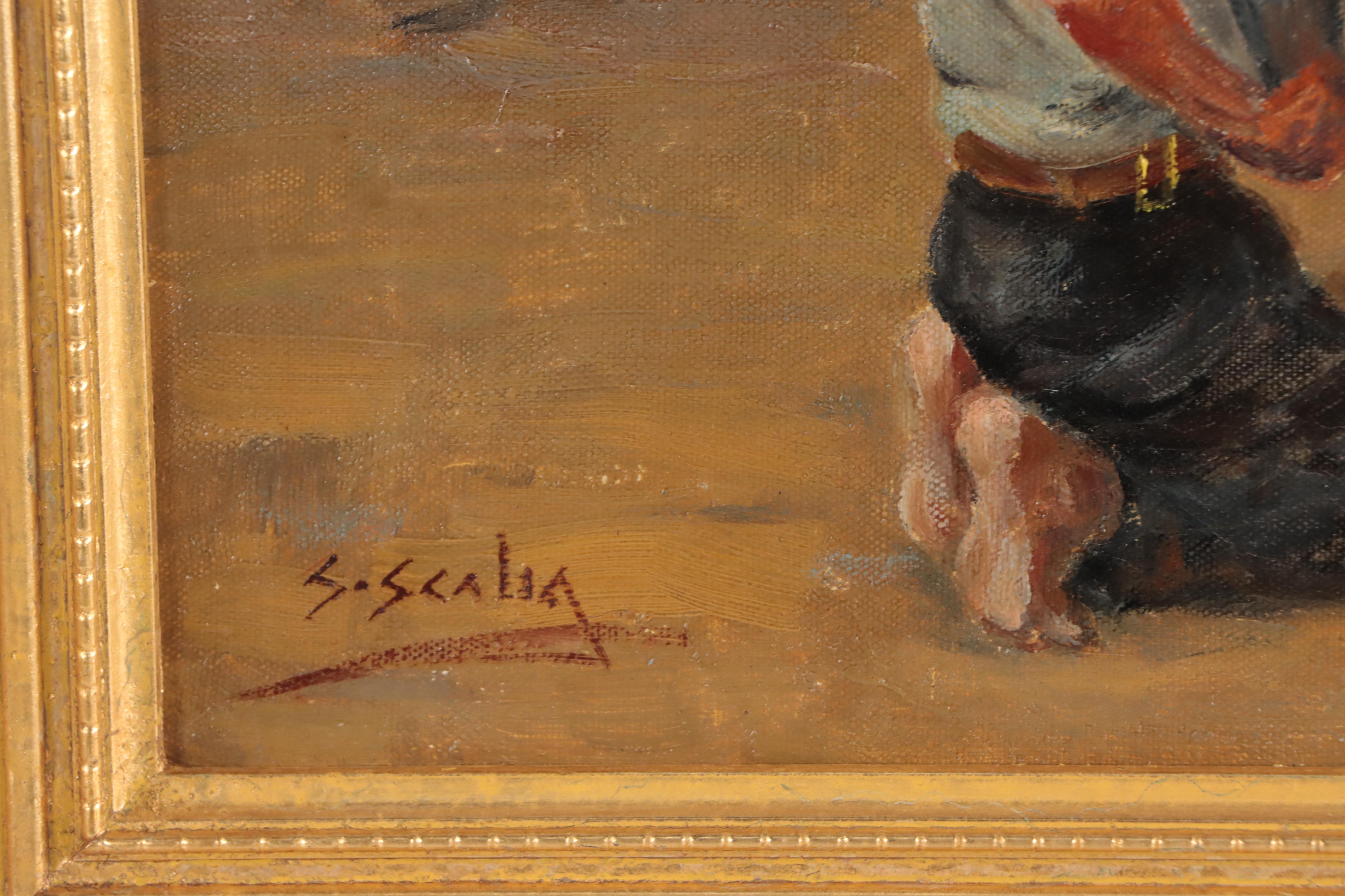 Oil Painting of Beach Scene With Sailboats