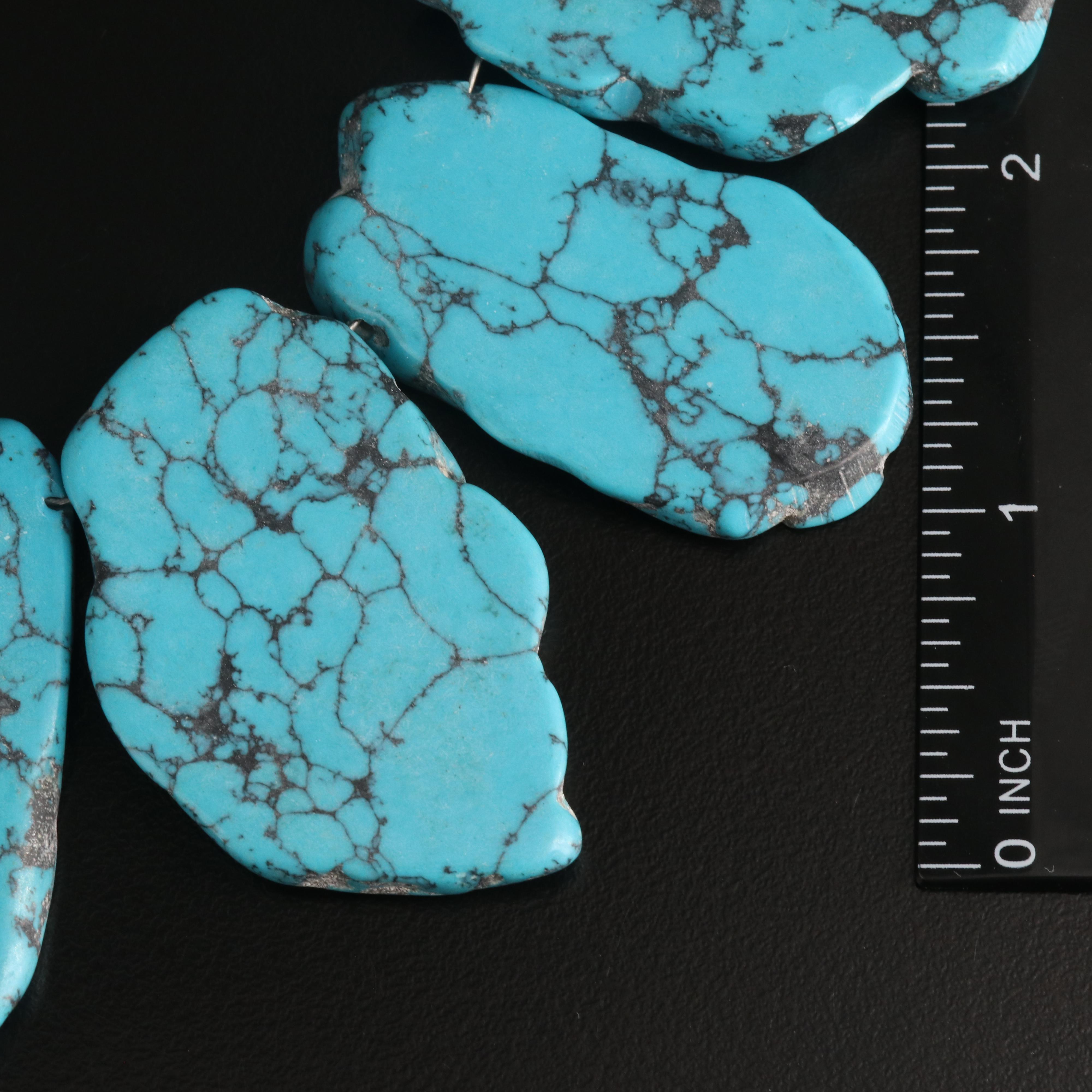 Turquoise and Howlite Necklaces with Sterling Clasps