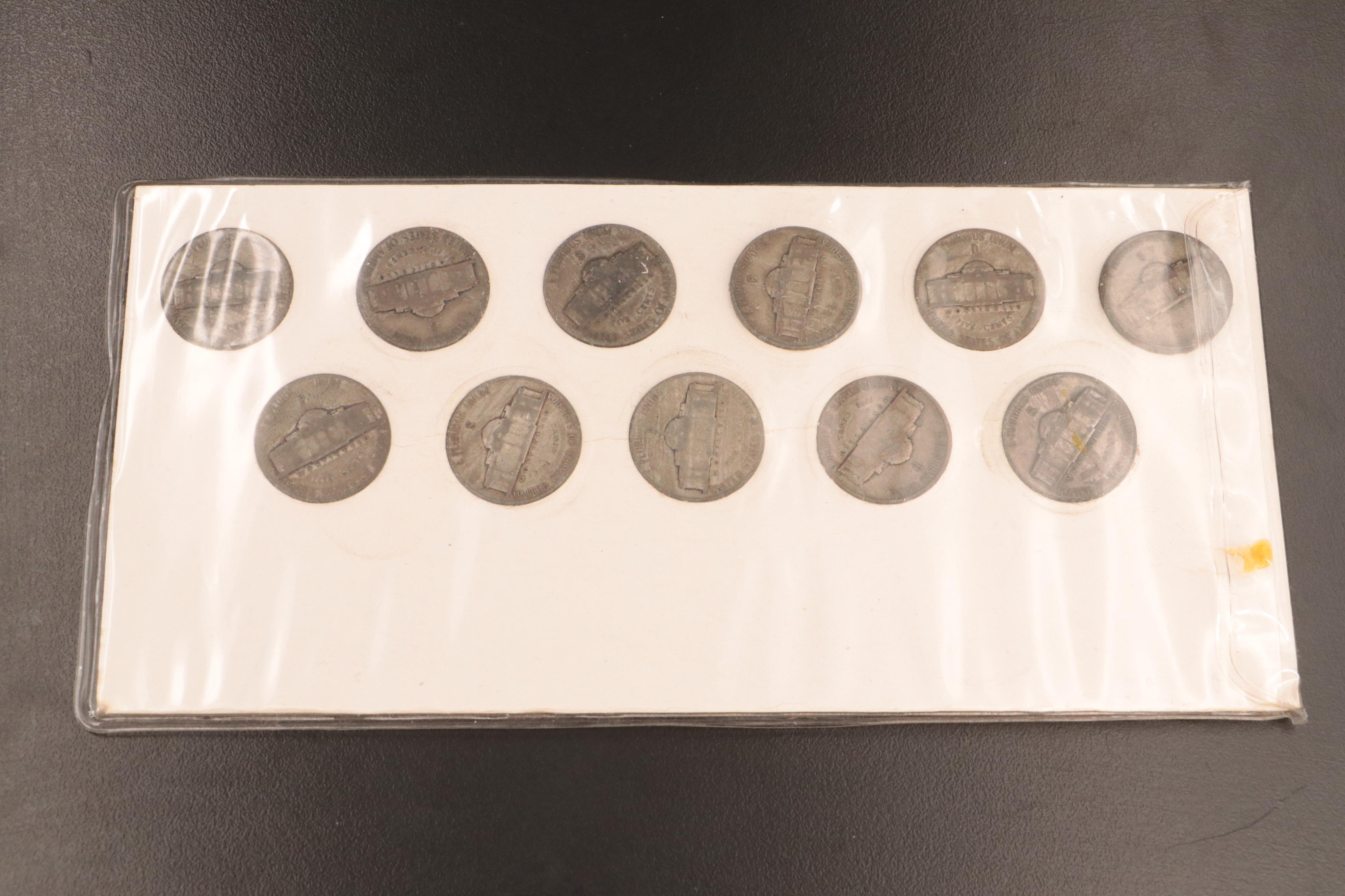 Small Collection of U.S. Coins Including a Set of Silver War Nickels