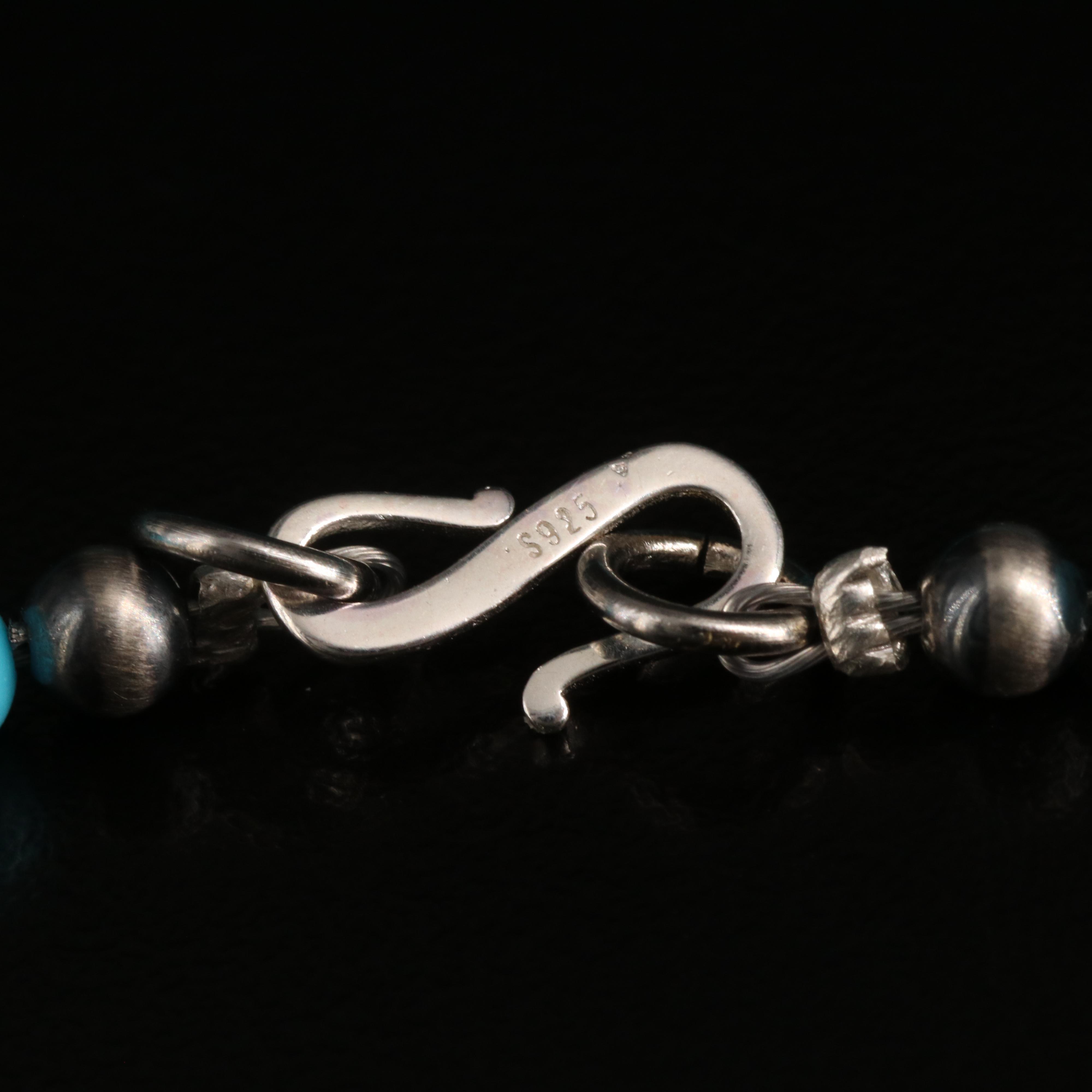 Turquoise and Howlite Necklaces with Sterling Clasps