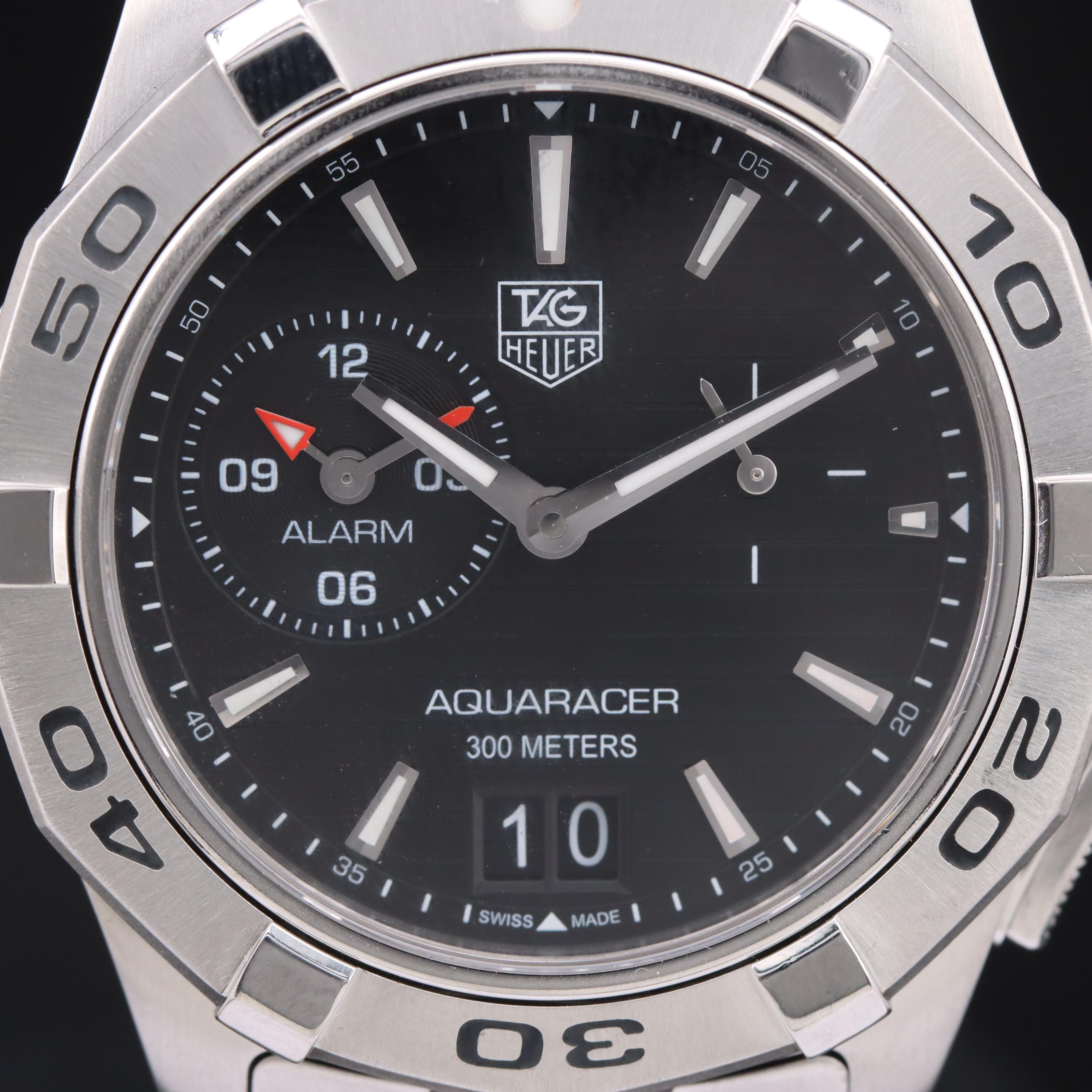 TAG Heuer Aquaracer Alarm Big Date 40mm Black Watch