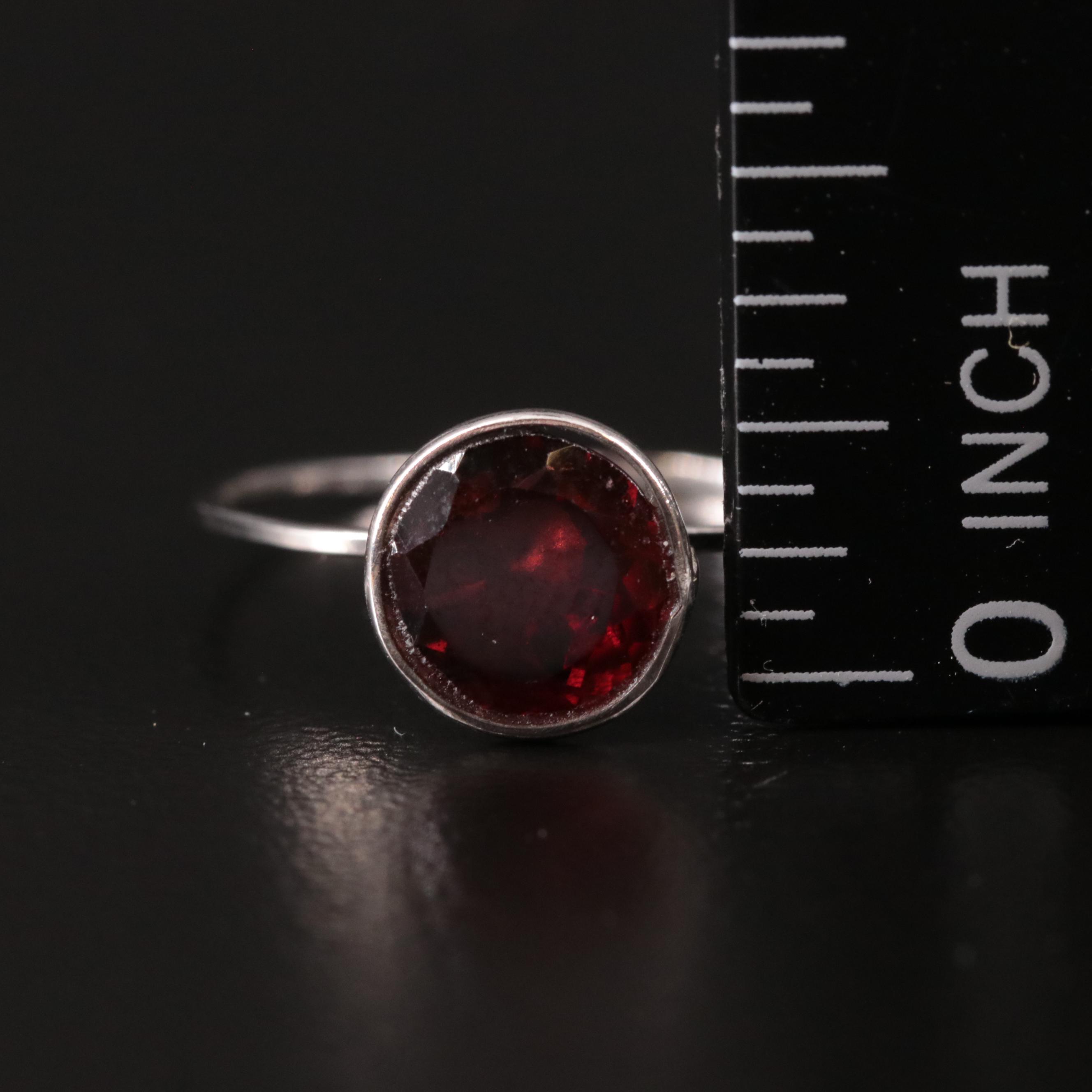 14K Garnet Solitaire Ring