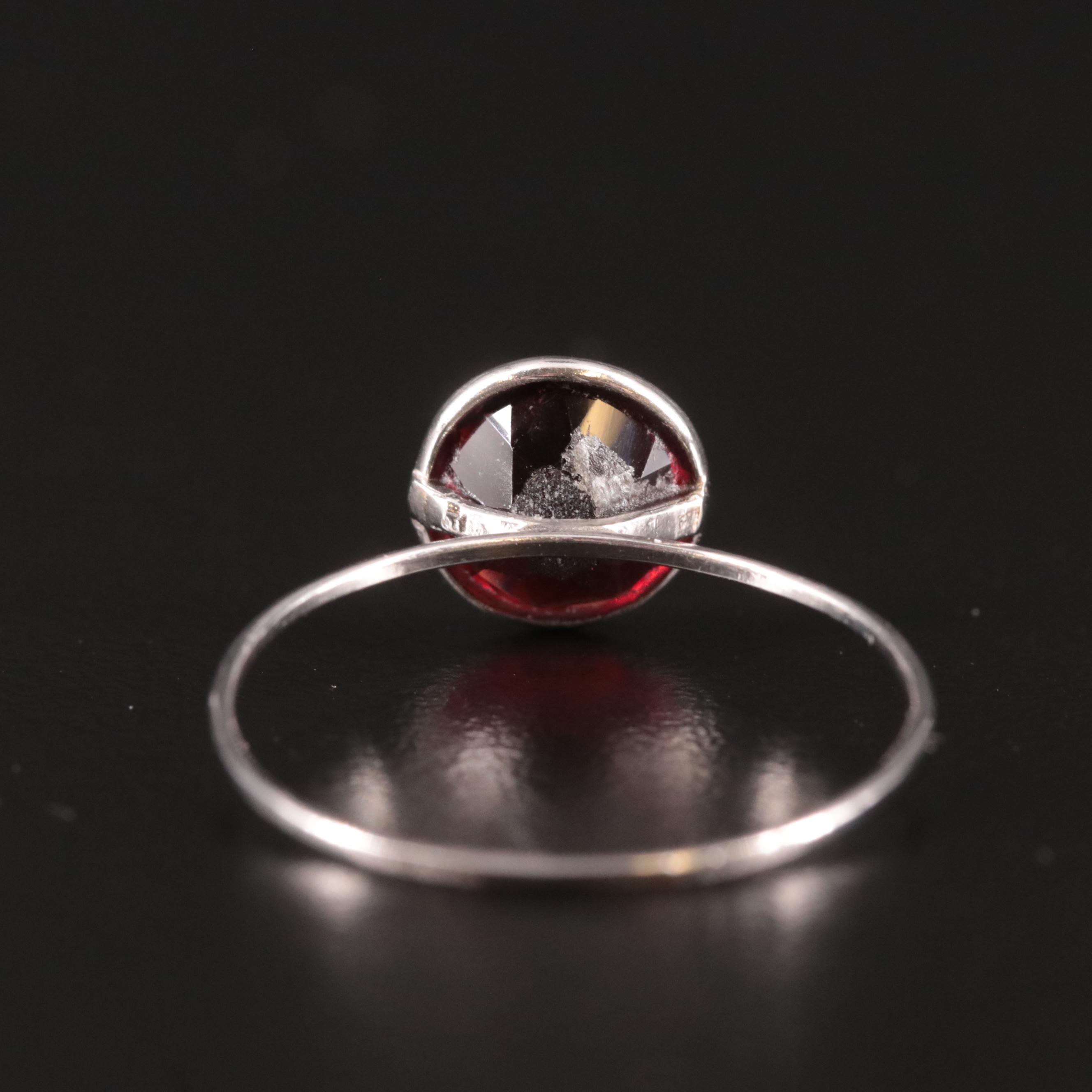 14K Garnet Solitaire Ring