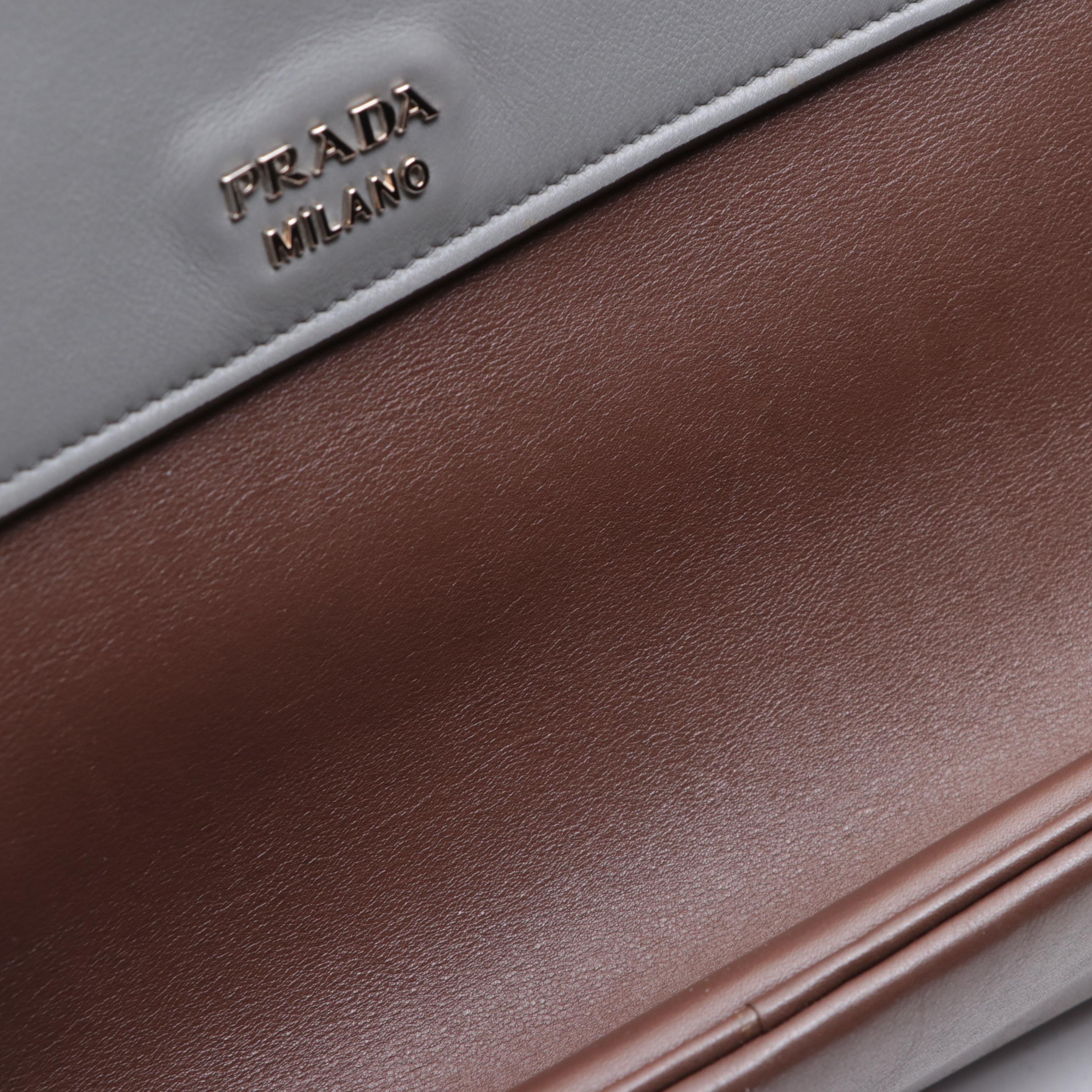 Prada City Calf Satchel Bag in Two-Tone Leather