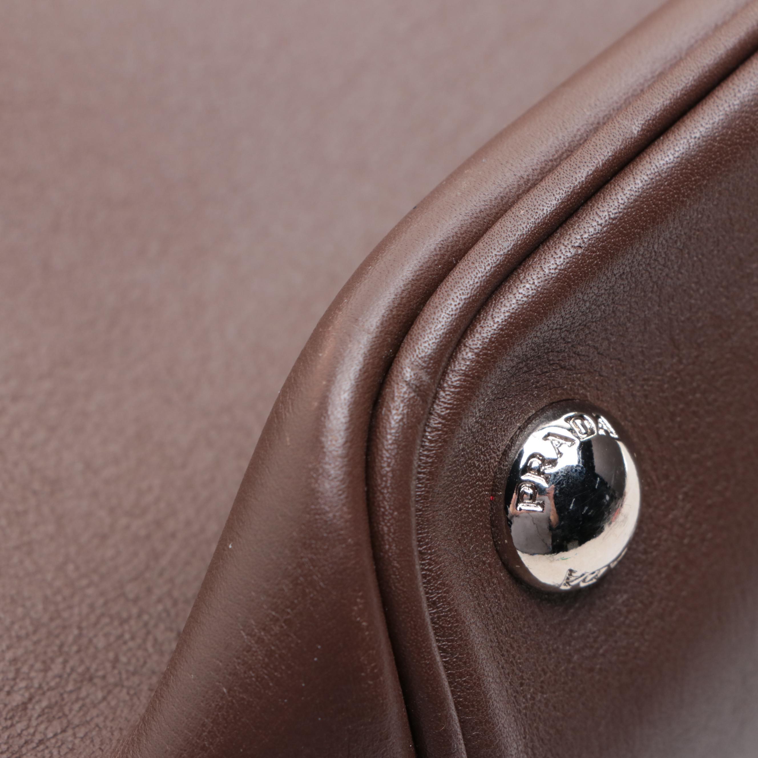 Prada City Calf Satchel Bag in Two-Tone Leather