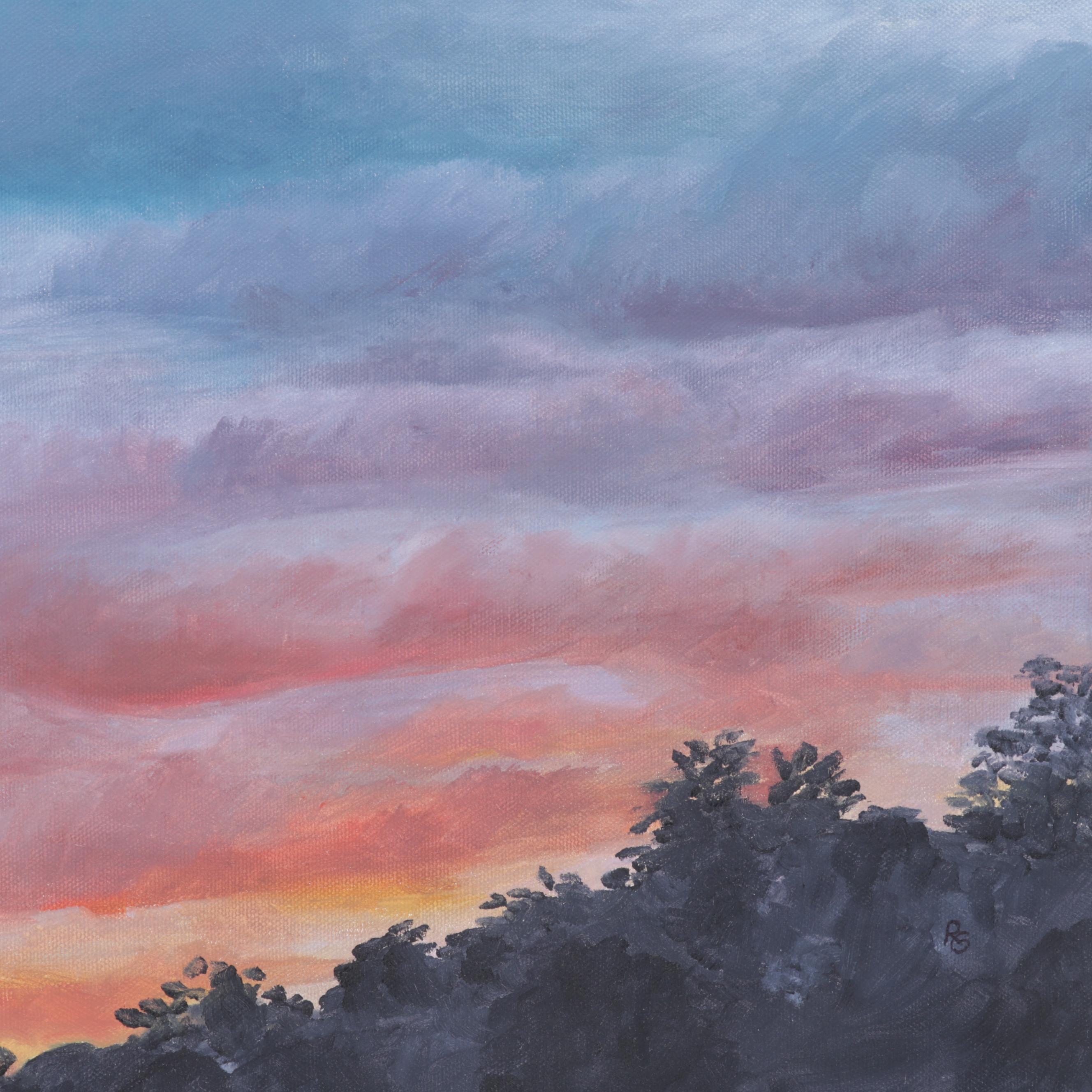 Rachel Grass Acrylic Painting "Dusk Along the Road," 2015