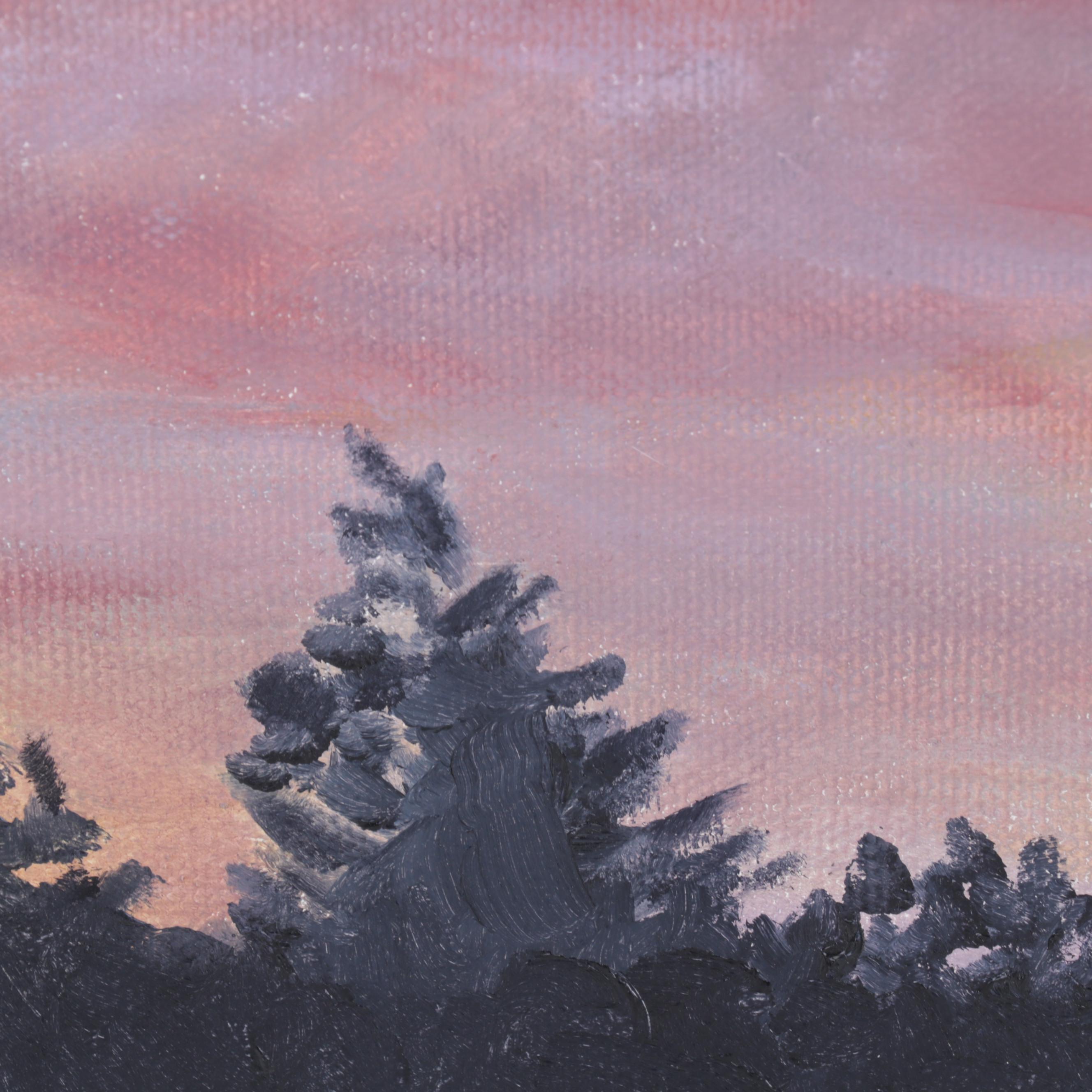 Rachel Grass Acrylic Painting "Dusk Along the Road," 2015