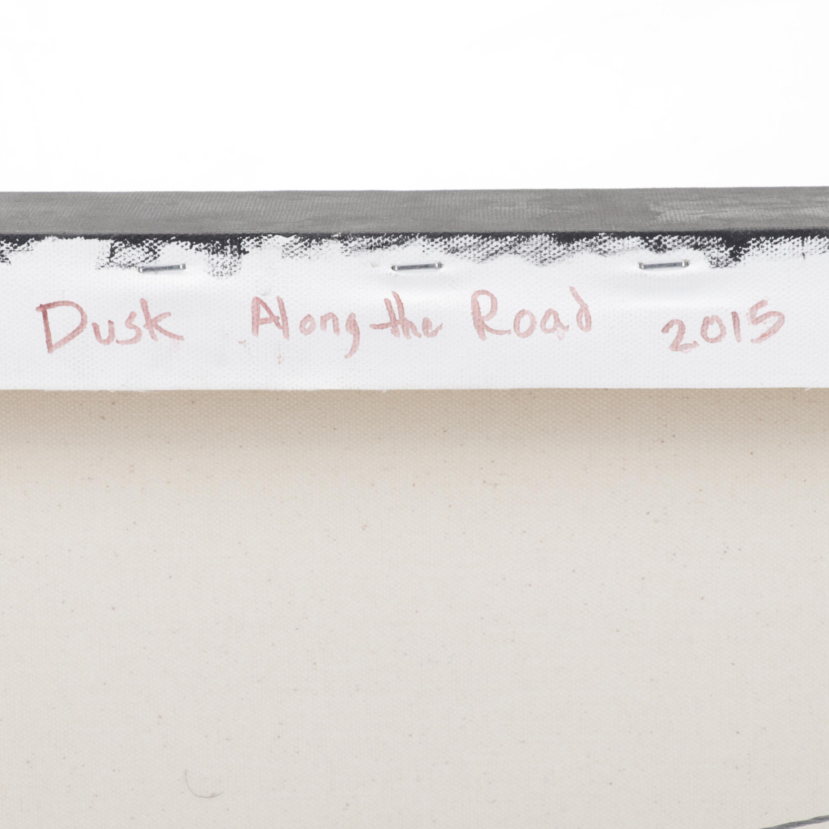 Rachel Grass Acrylic Painting "Dusk Along the Road," 2015