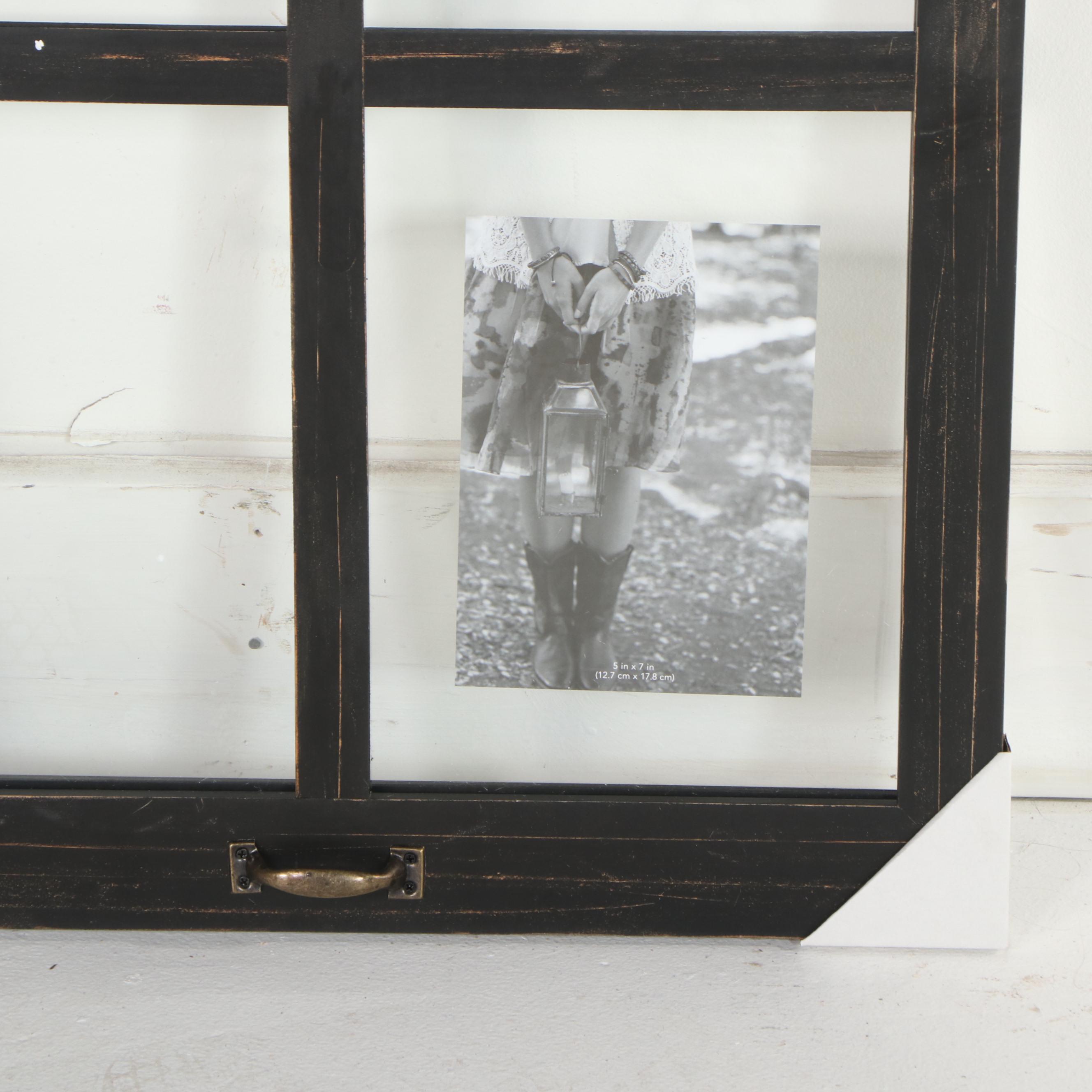 Three Four-Frame Open Collage Windowpane Picture Frames