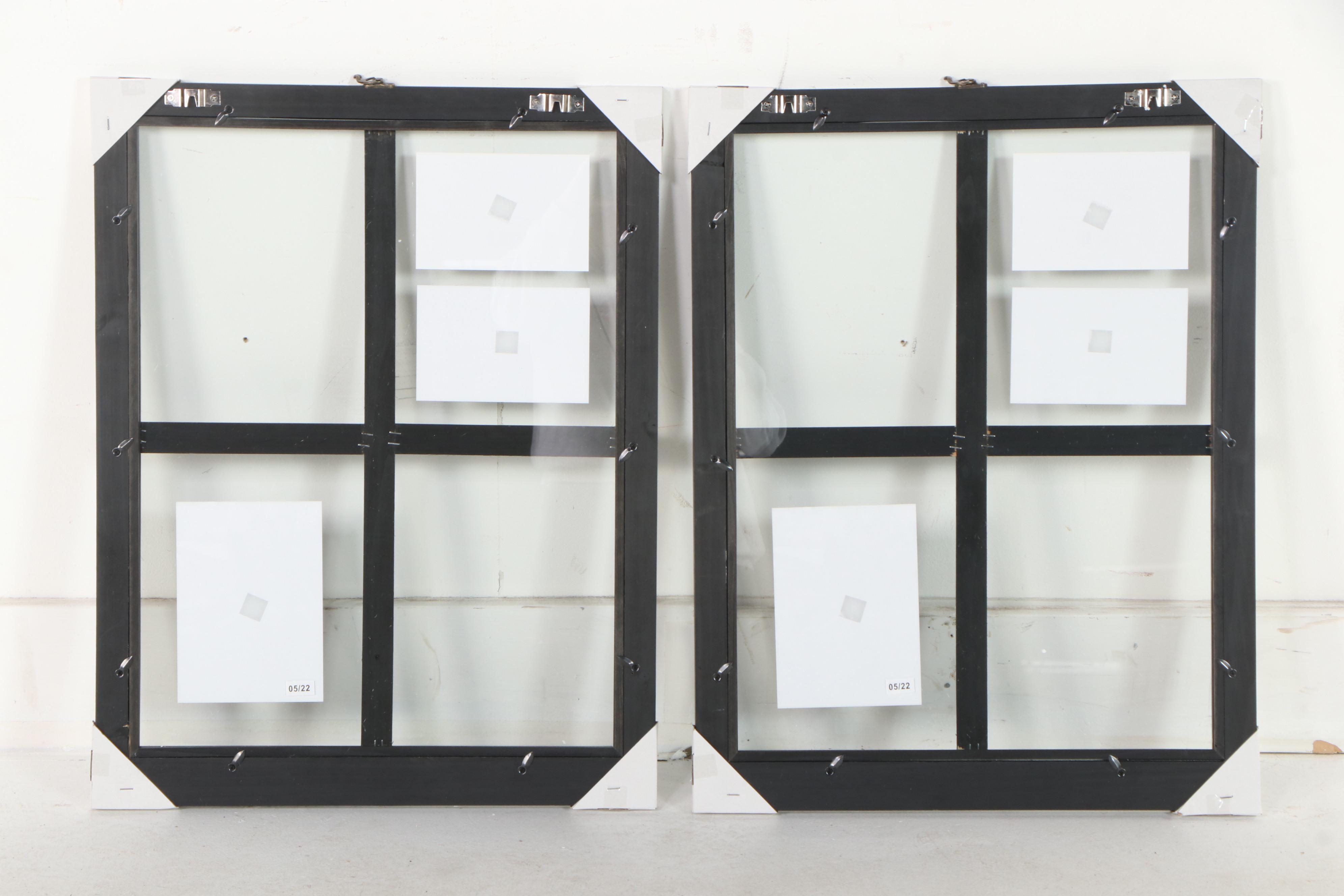 Three Four-Frame Open Collage Windowpane Picture Frames