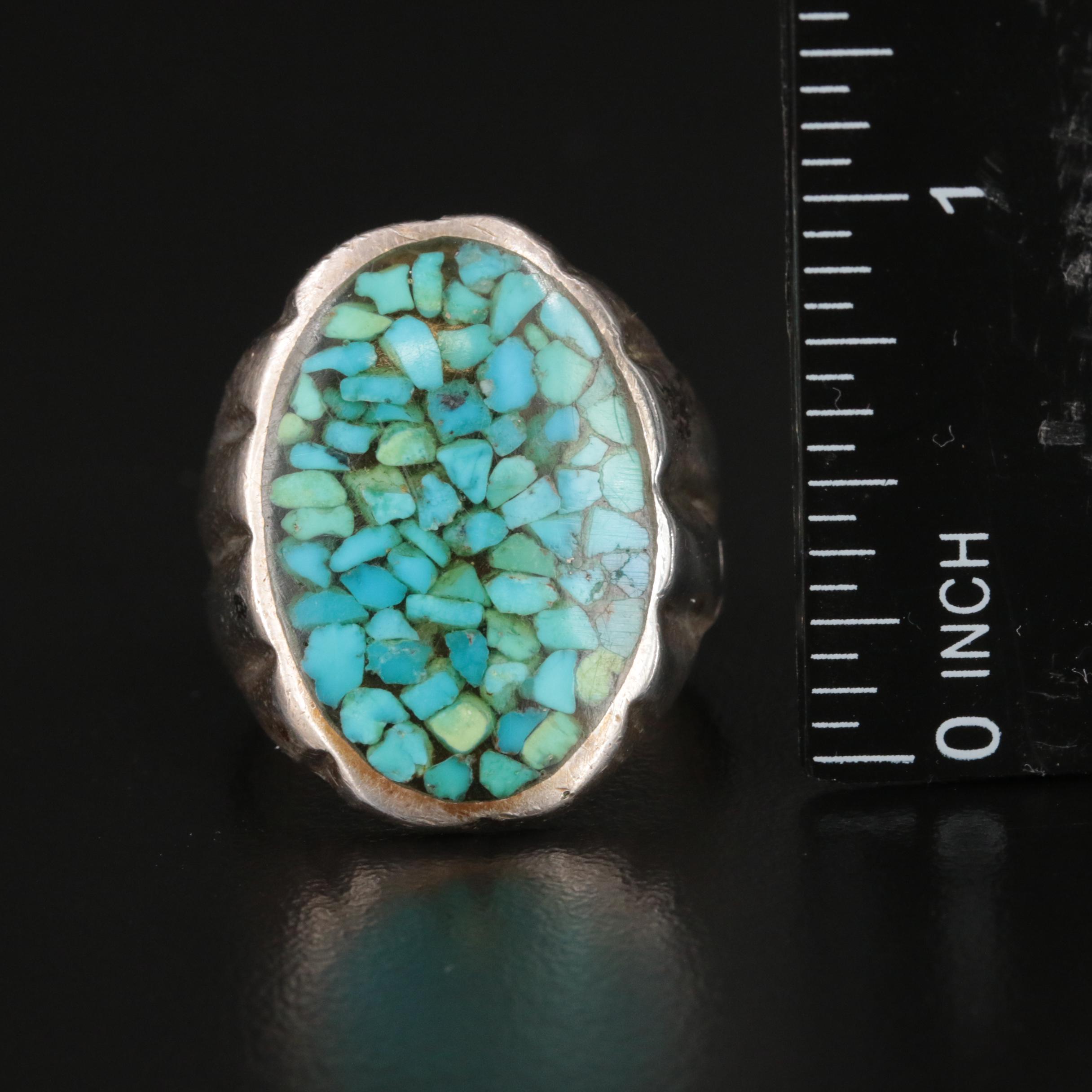 Sterling Ring Grouping Including Mother-of- Pearl and Rhinestone