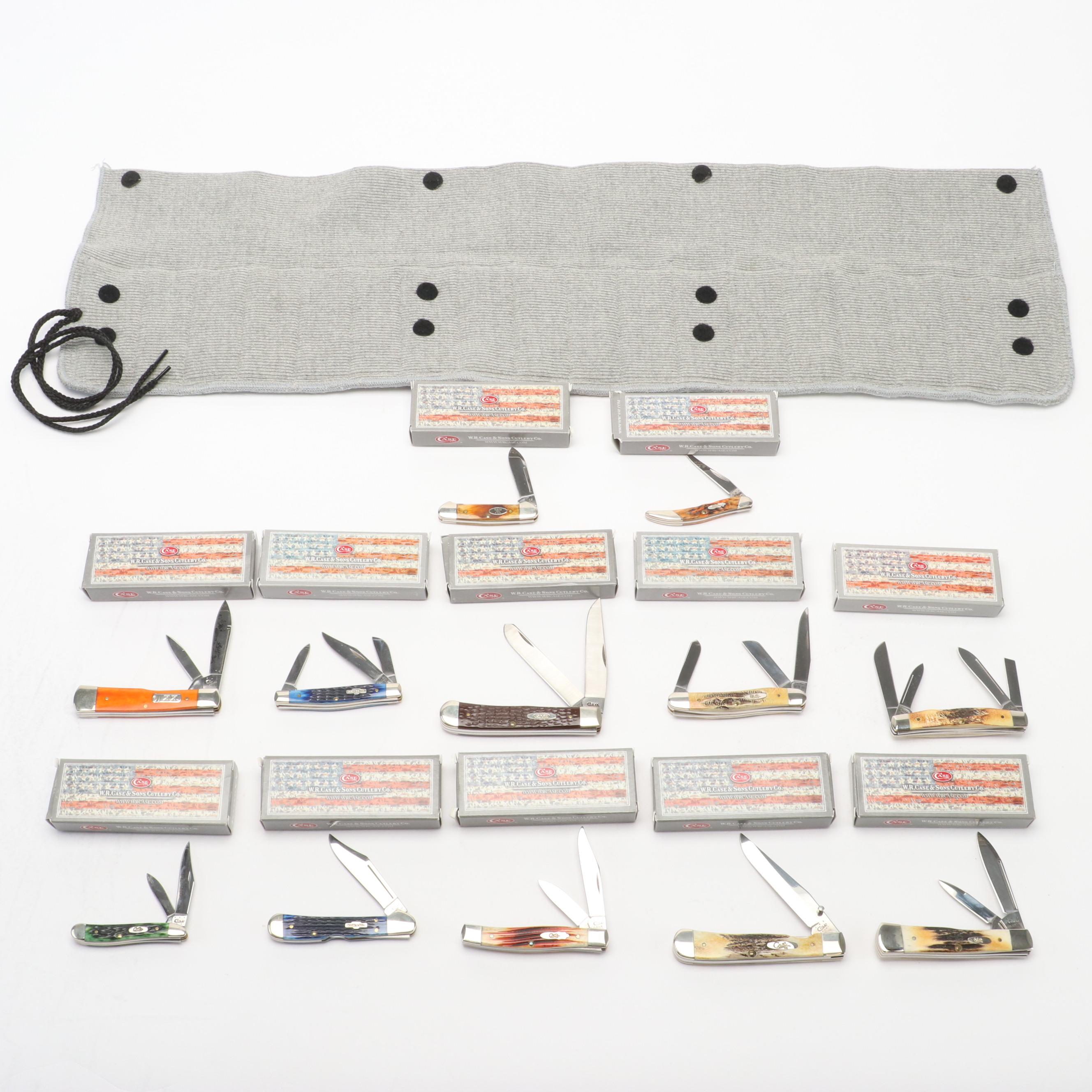 Case Stainless Steel Folding Pocket Knife with Knife Roll