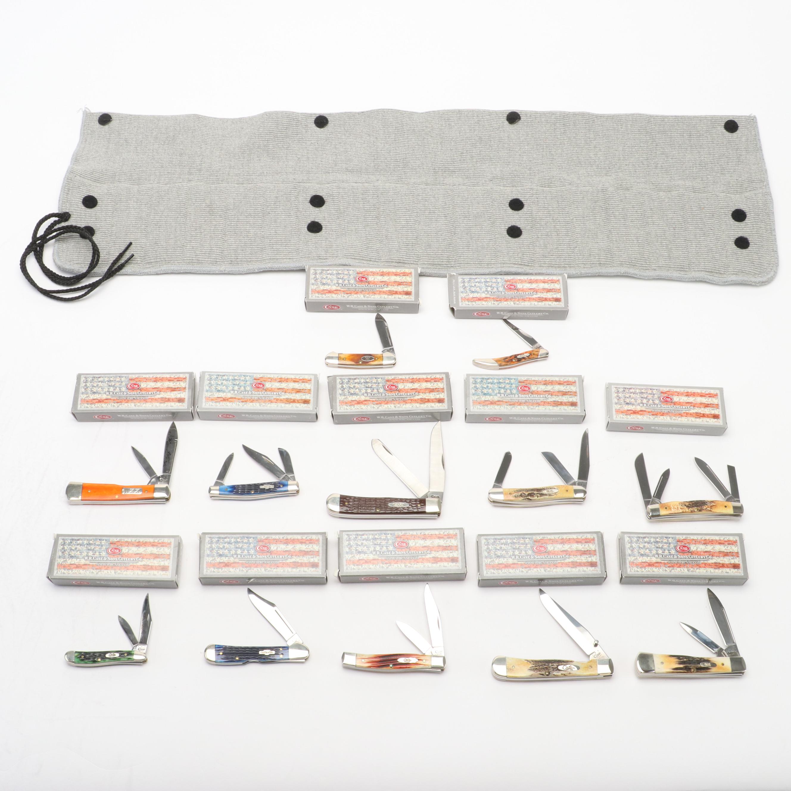 Case Stainless Steel Folding Pocket Knife with Knife Roll