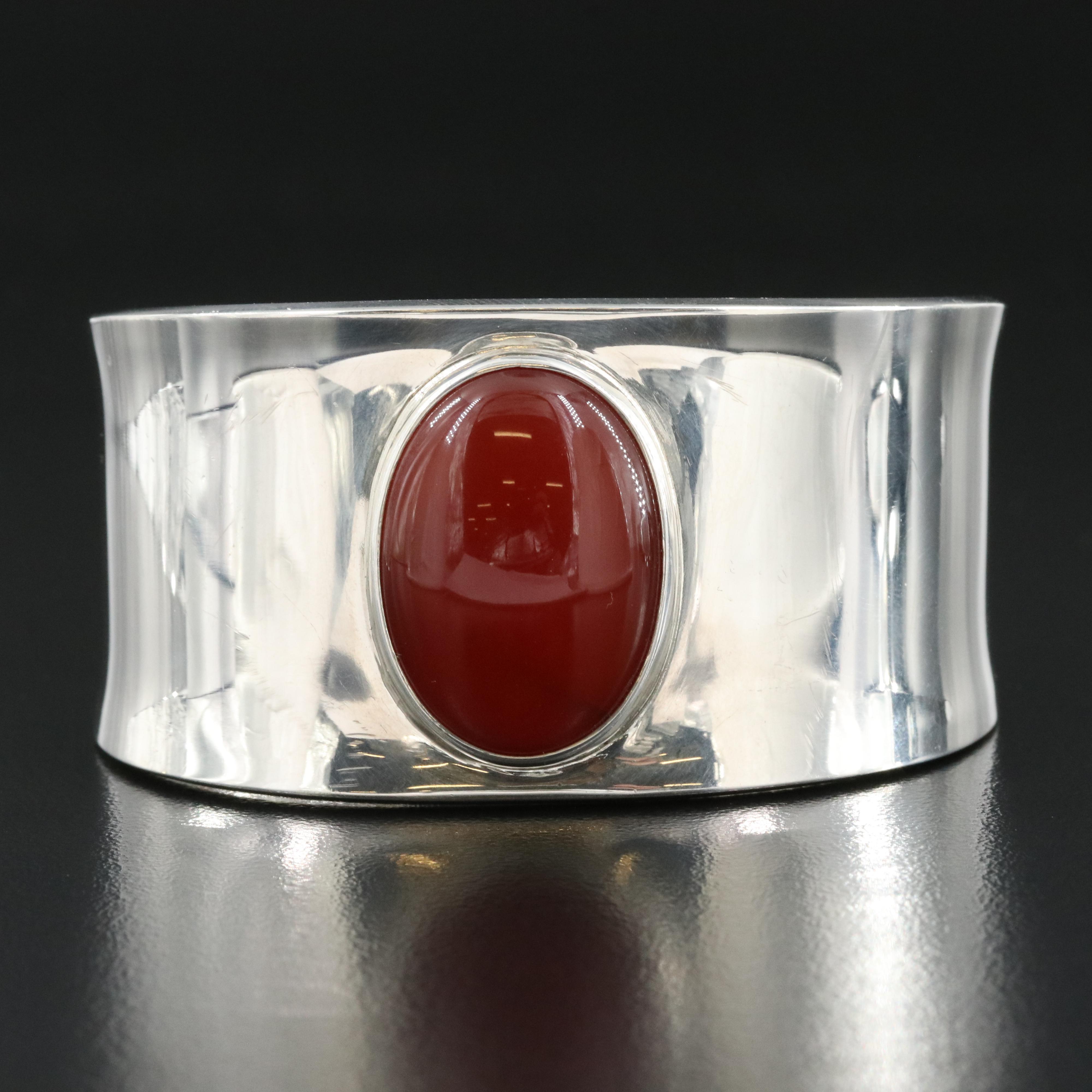 Mexican Sterling Carnelian Cuff