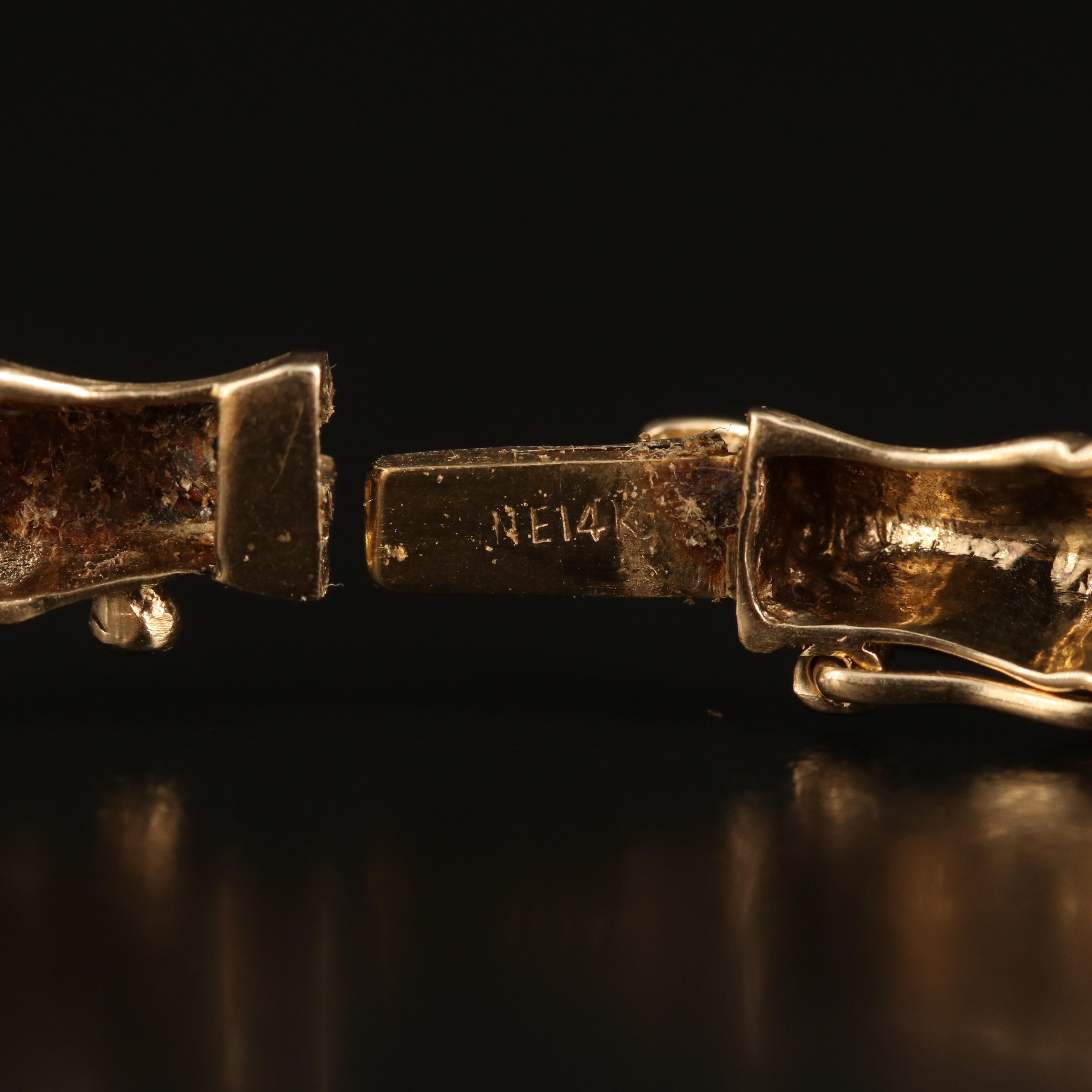 14K Bamboo Hinged Bangle