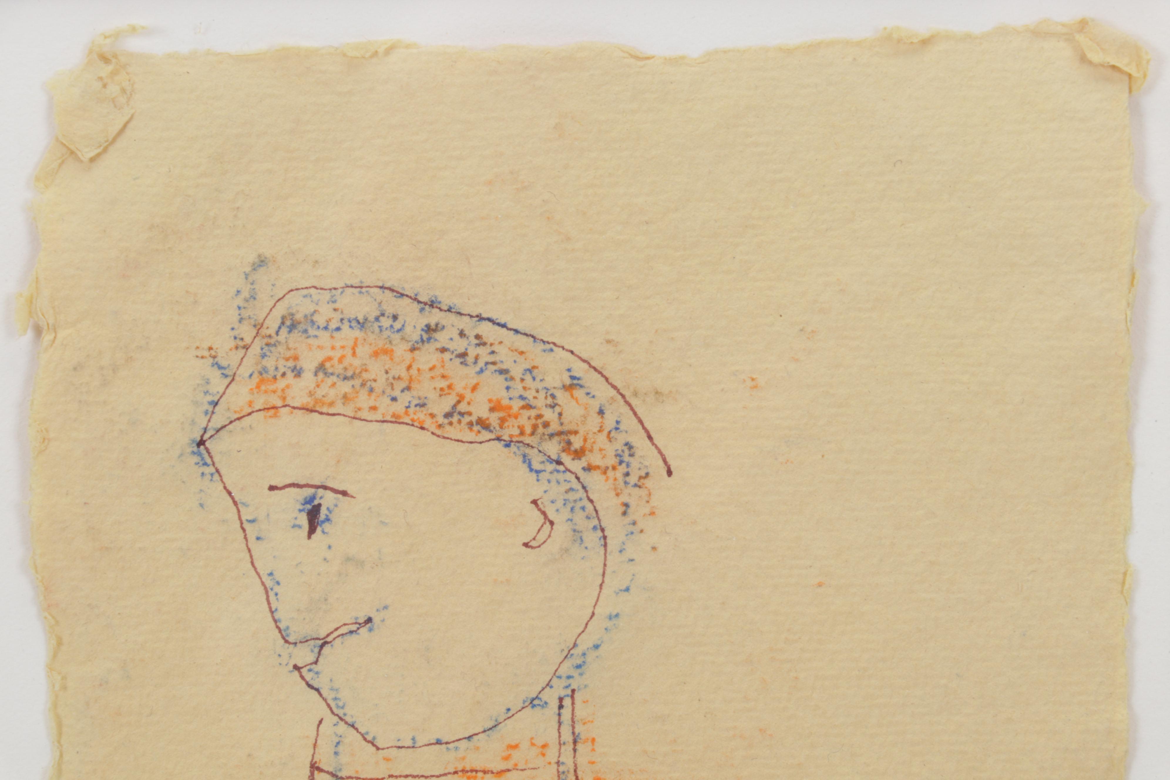 Bill Miller Colored Pencil Drawing "Guy," Circa 2000