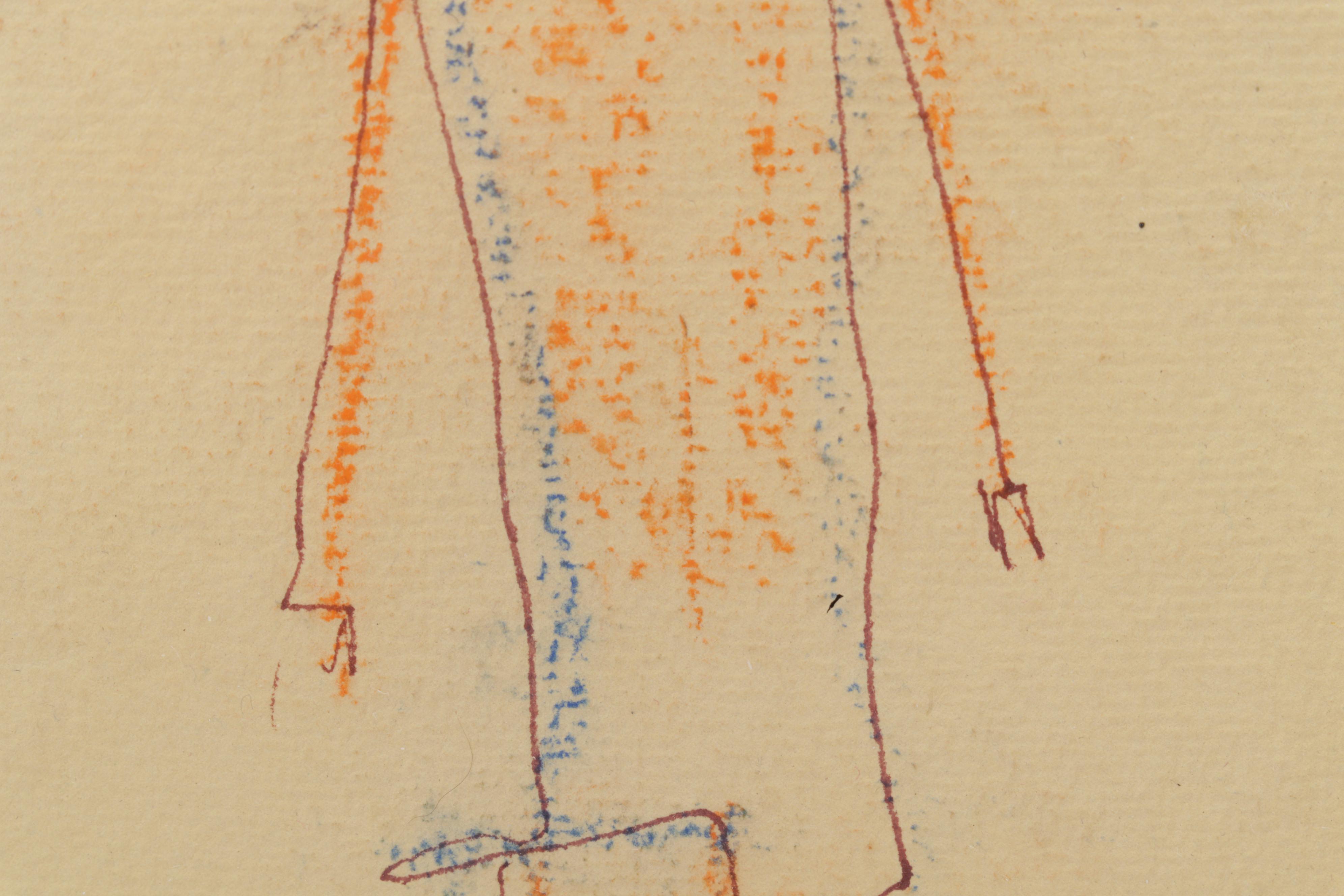 Bill Miller Colored Pencil Drawing "Guy," Circa 2000