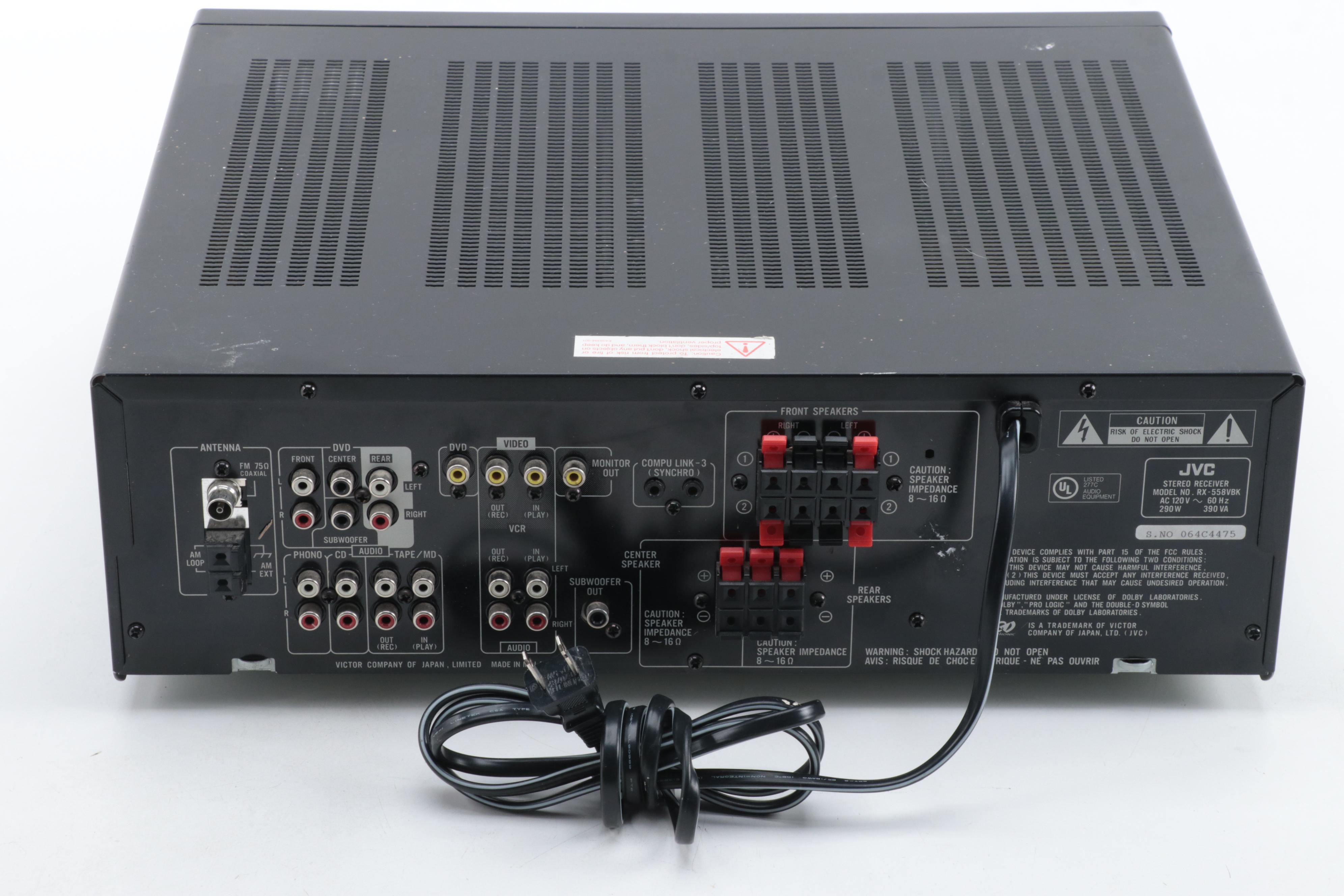 JVC Audio/Video Receiver with Sony 5-Disc CD Carousel, Late 20th Century