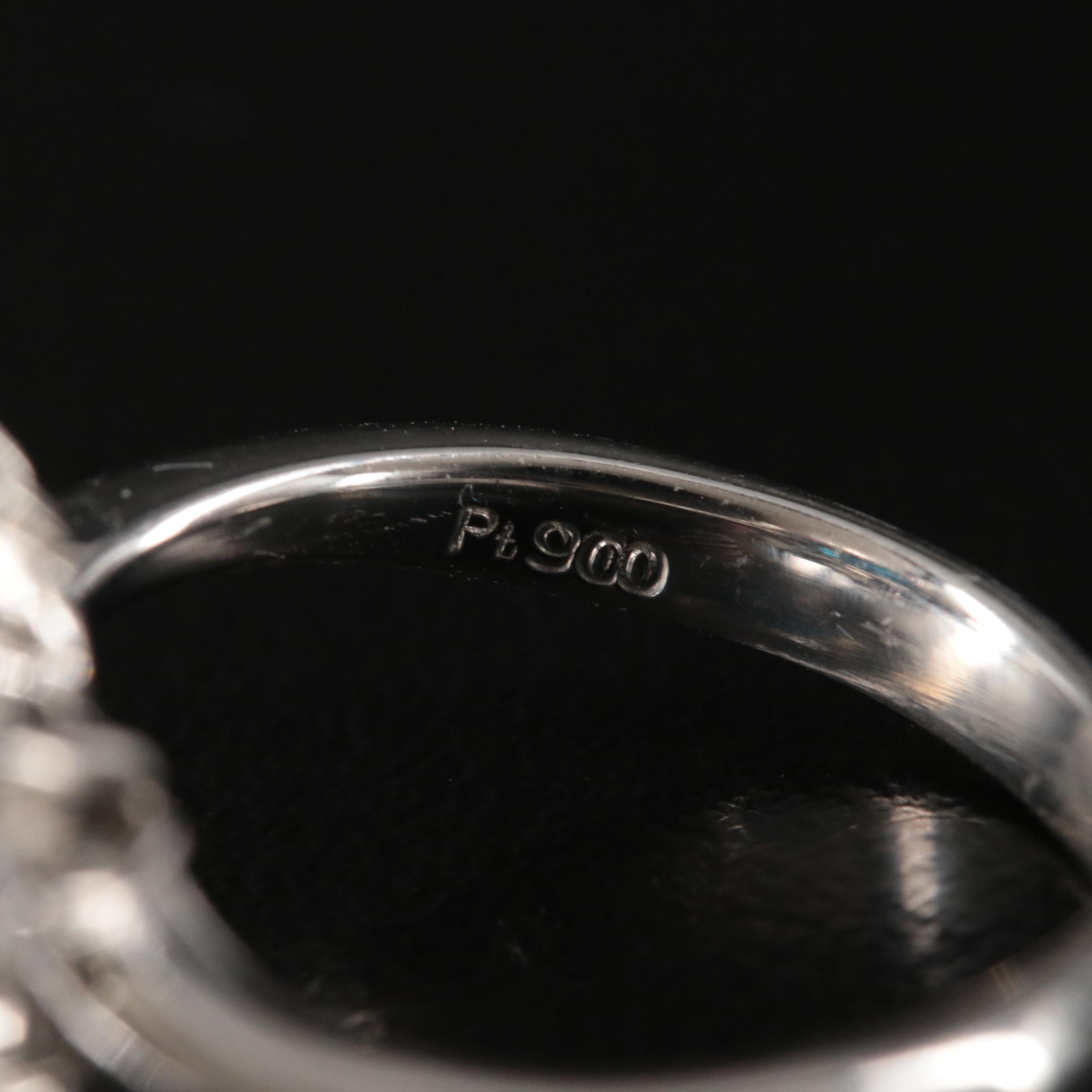 Platinum Indicolite Tourmaline and Diamond Ring with GIA Report