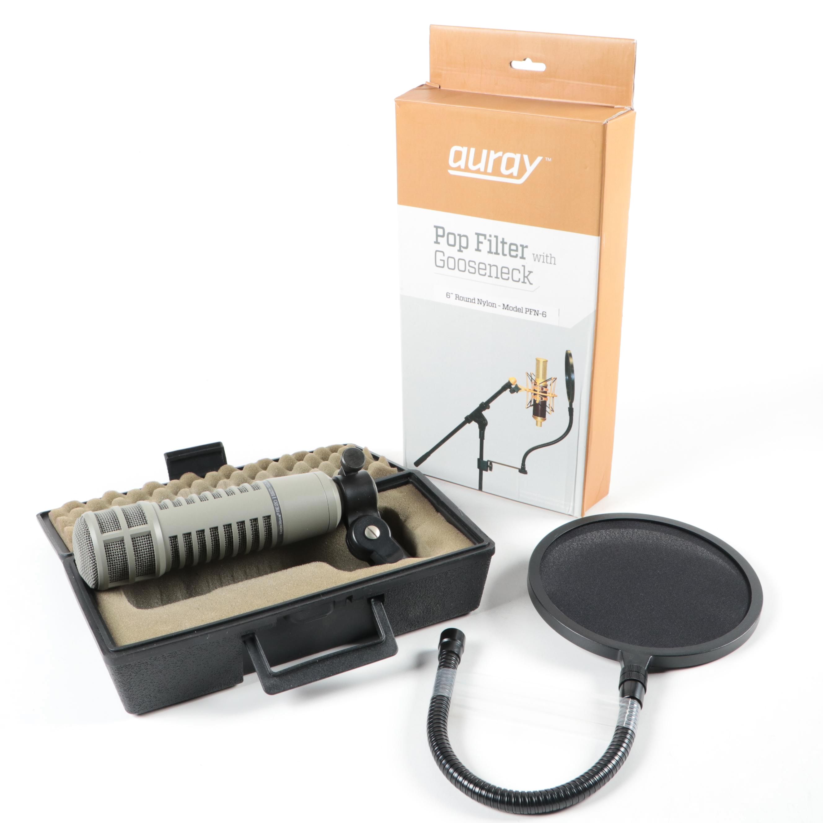 Electro-Voice RE20 Dynamic Broadcast Microphone with Auray Pop Filter