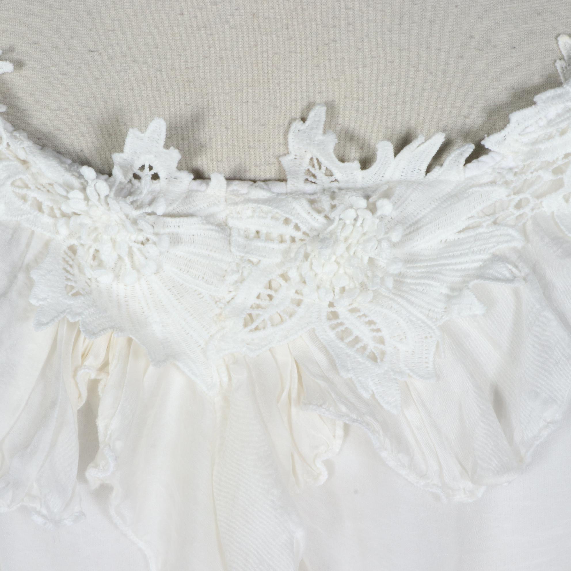 Le Marais Silk/Lace Ruffle Top and Carmen Marc Valvo Silk Maxi Skirt