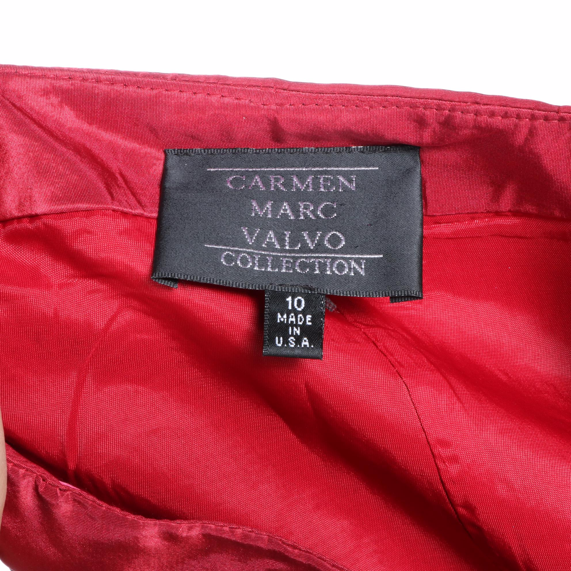 Le Marais Silk/Lace Ruffle Top and Carmen Marc Valvo Silk Maxi Skirt