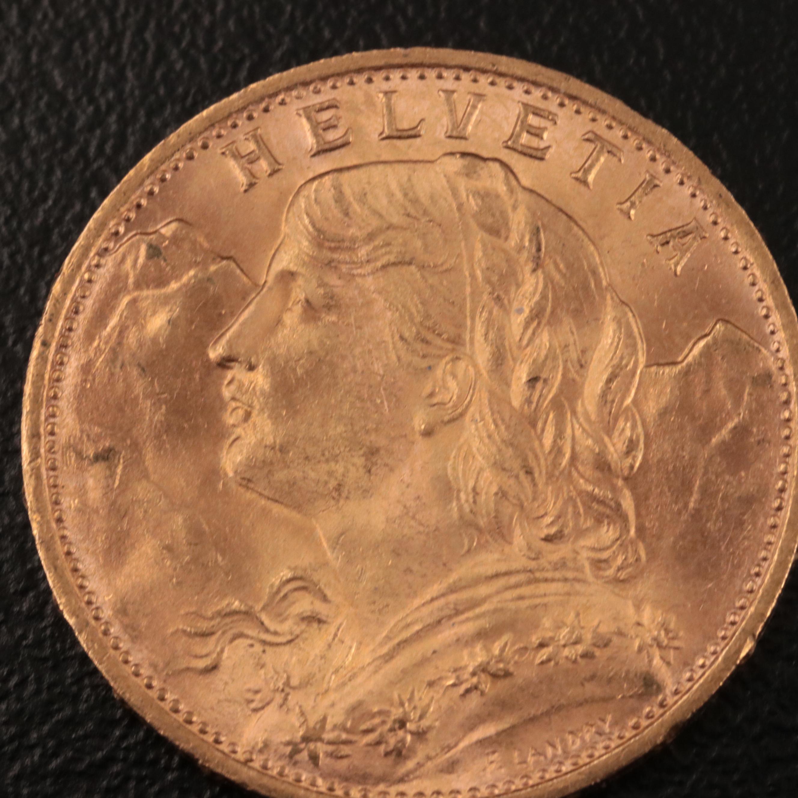 1930 Switzerland 20-Francs Gold Coin