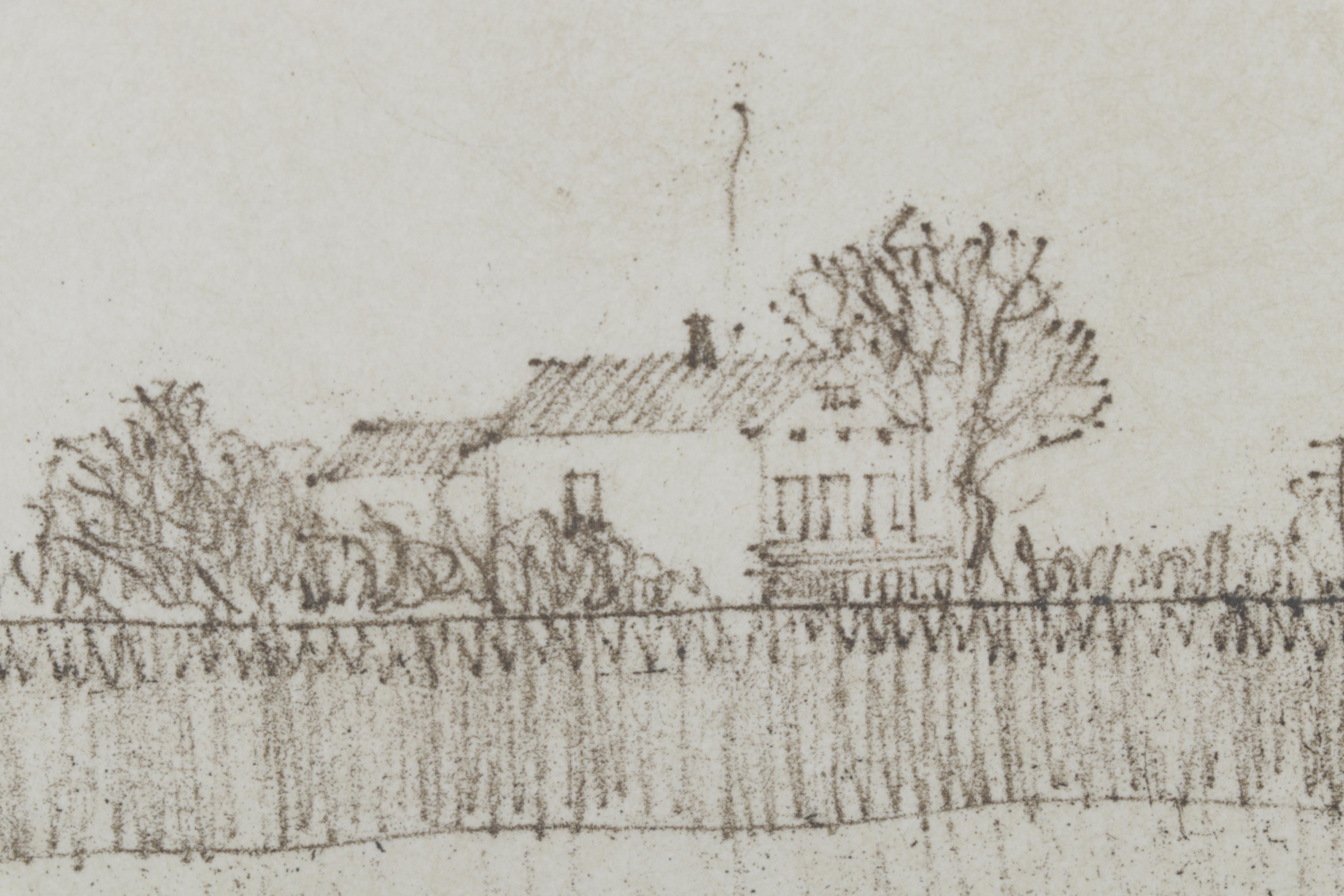 Landscape Etching "Delta Fog," 1972