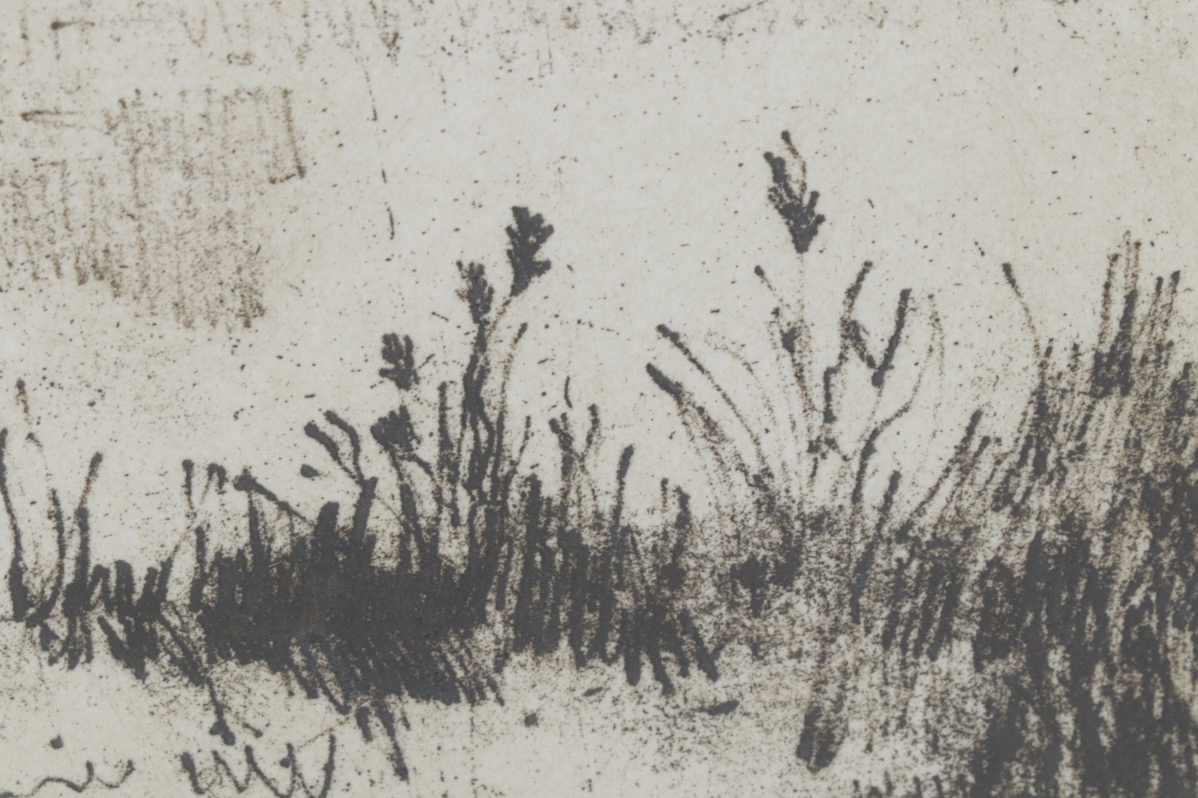 Landscape Etching "Delta Fog," 1972