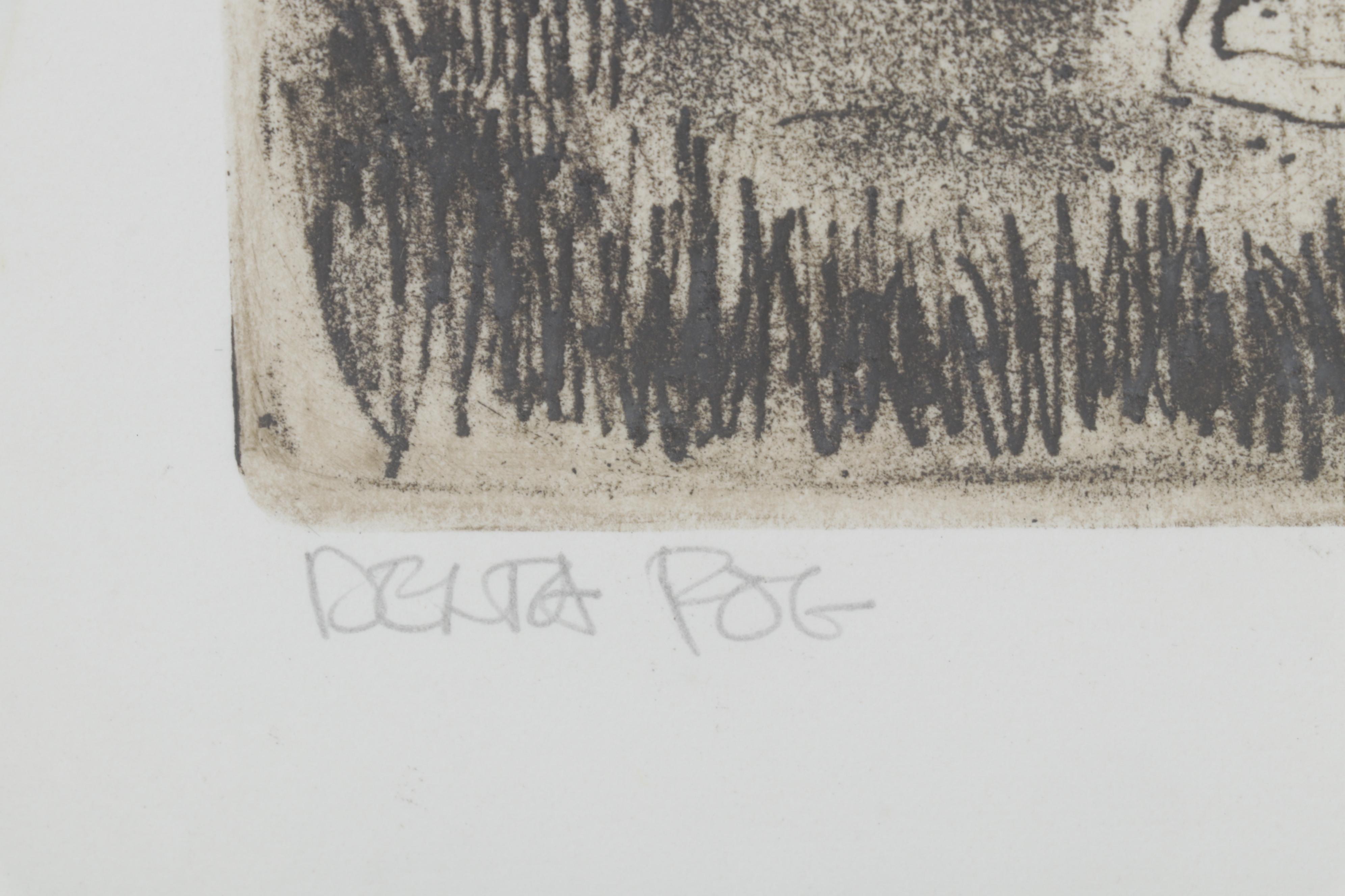Landscape Etching "Delta Fog," 1972