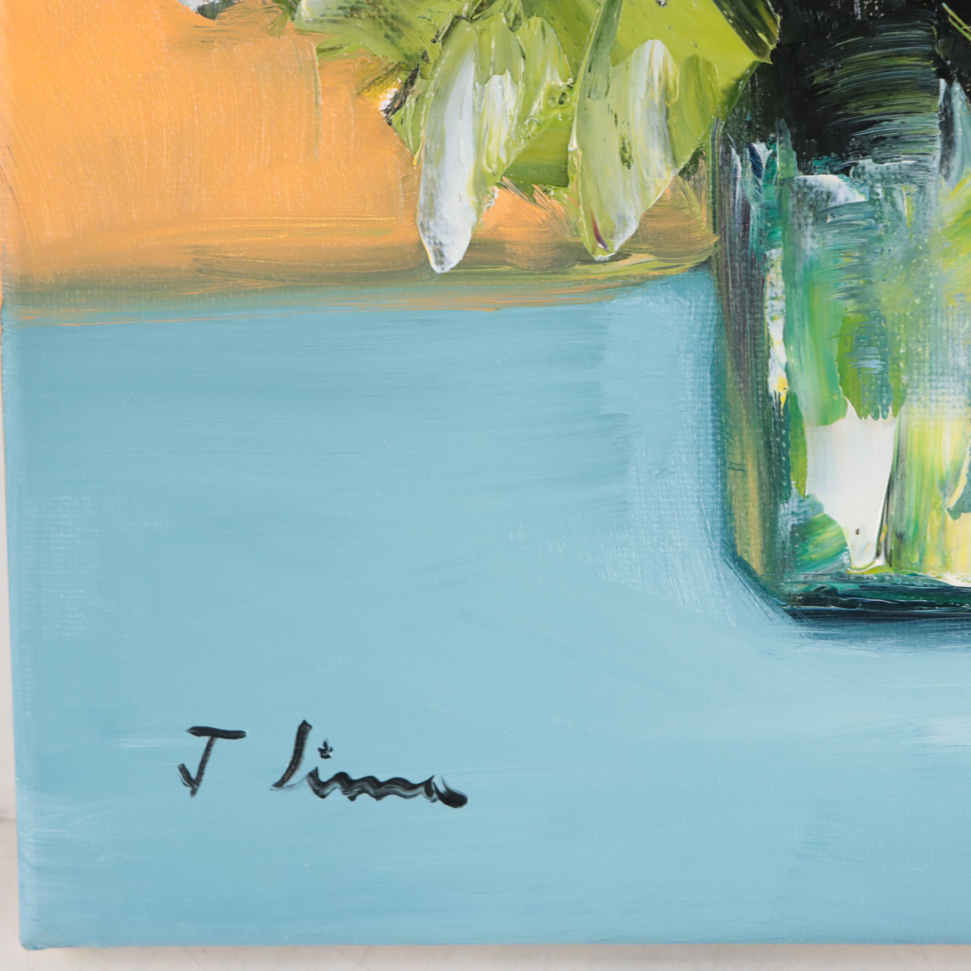 José M. Lima Floral Still Life Oil Painting, 2023