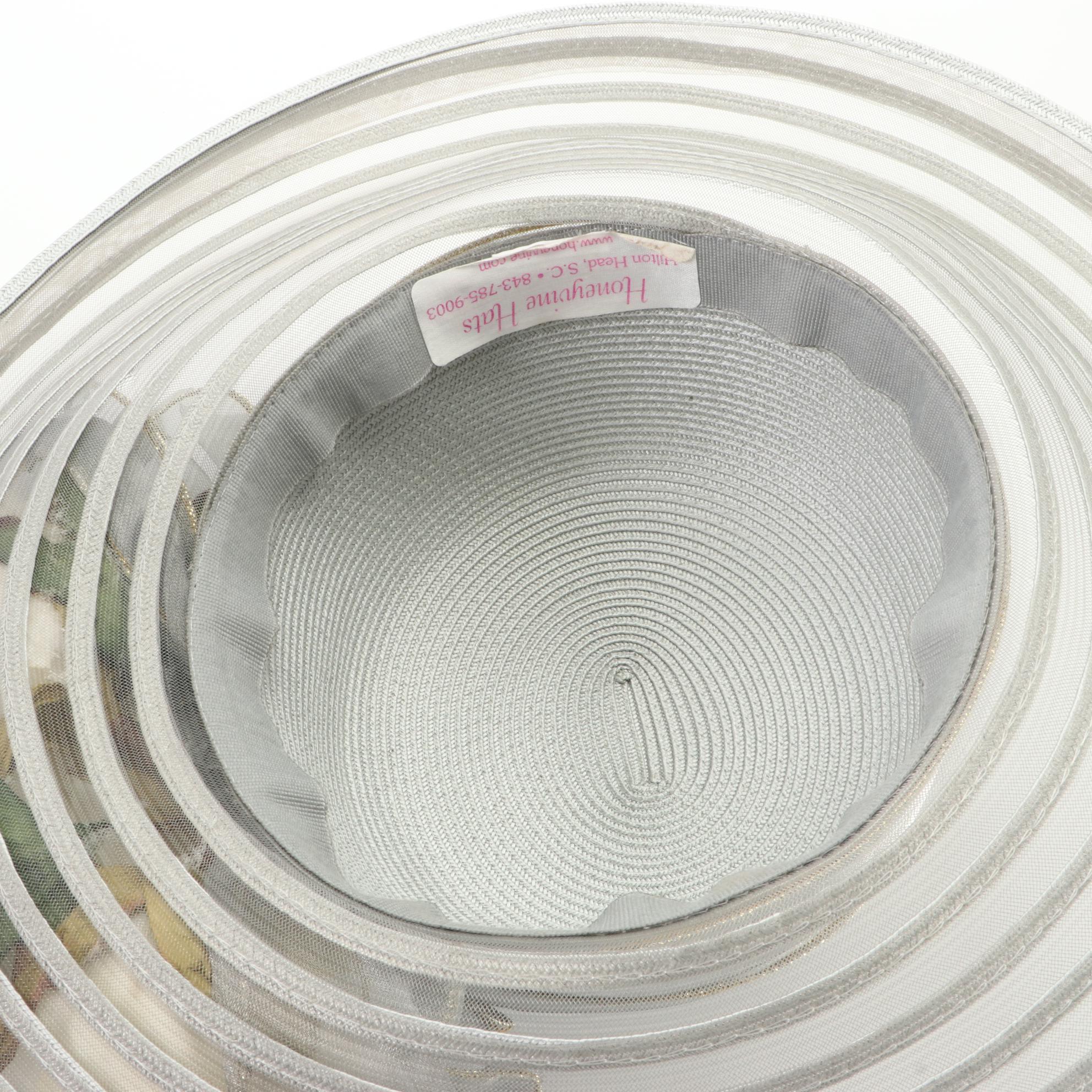 Honeyvine Hats Embellished Occasion Wide Brim Hats with Box