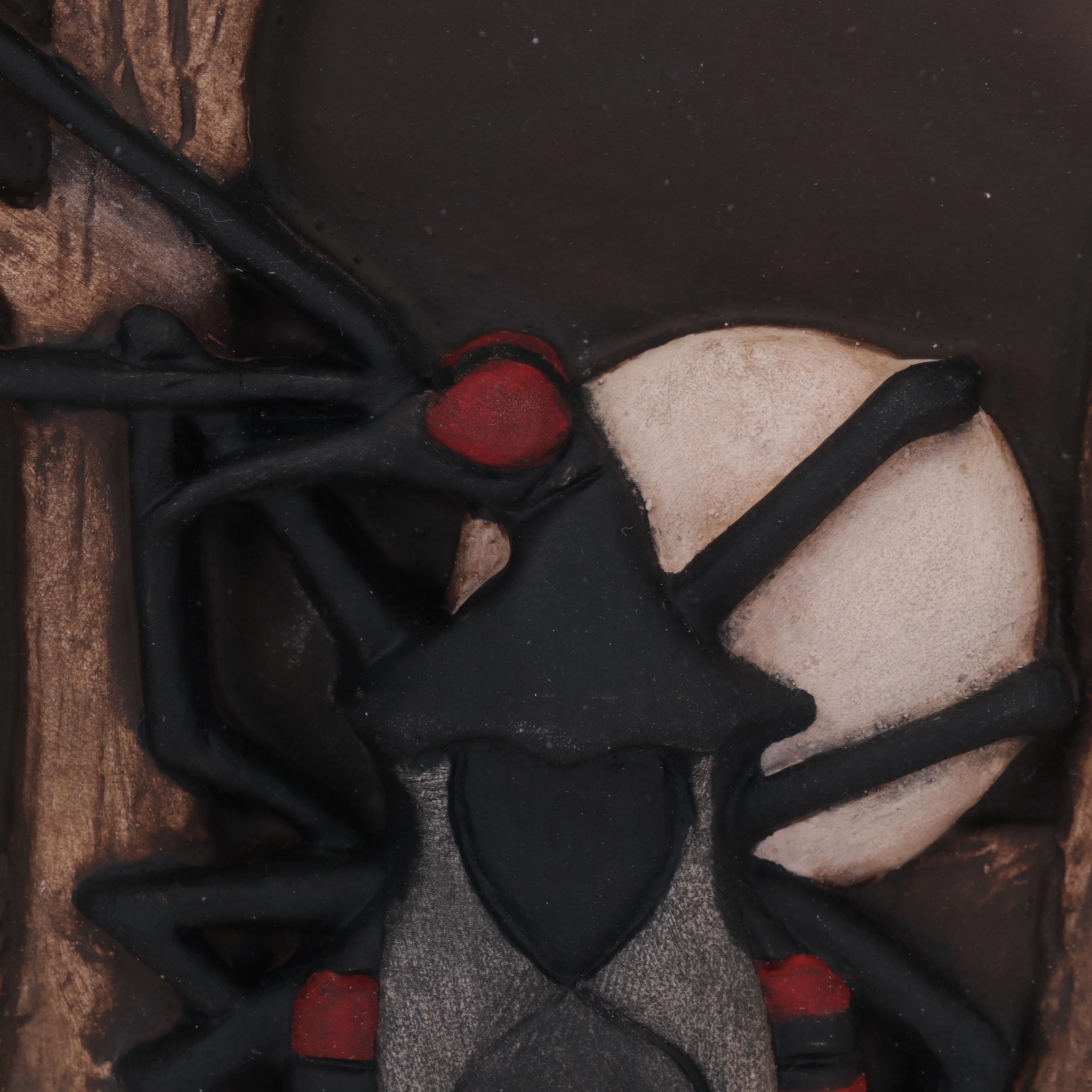 Beth Cavener Hand-Painted Ceramic Relief "The Night the Moon Went Missing," 2000