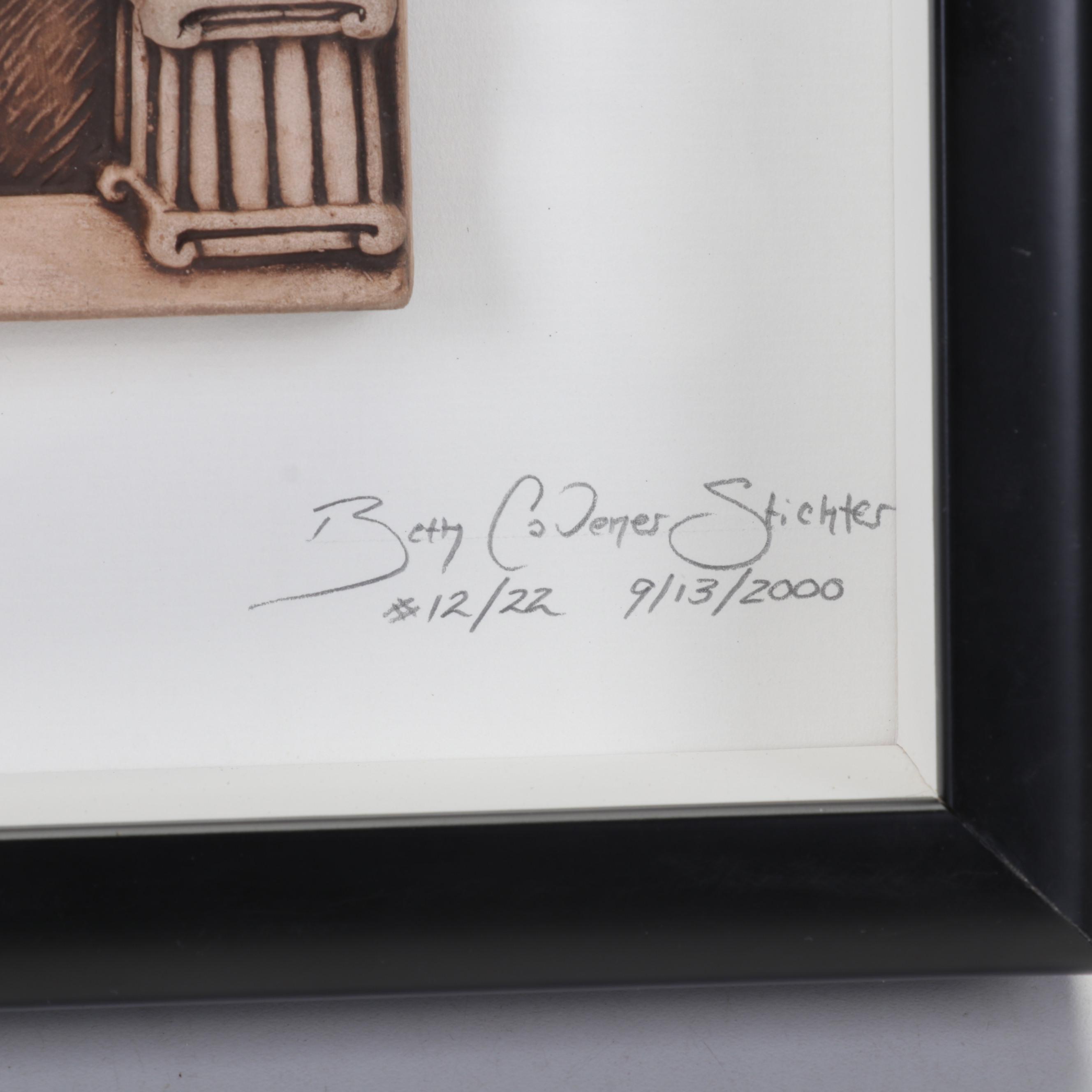 Beth Cavener Hand-Painted Ceramic Relief "The Night the Moon Went Missing," 2000