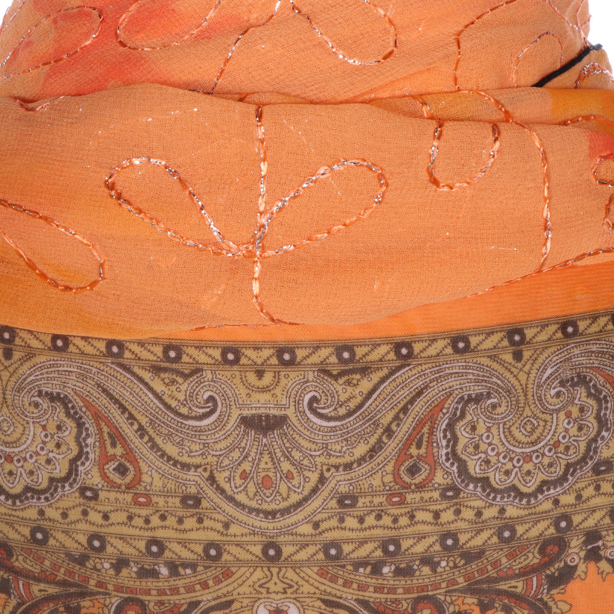 Caron Miller "La Wrap-Her" Embroidered Wrap Scarf in Handpainted Rayon and More