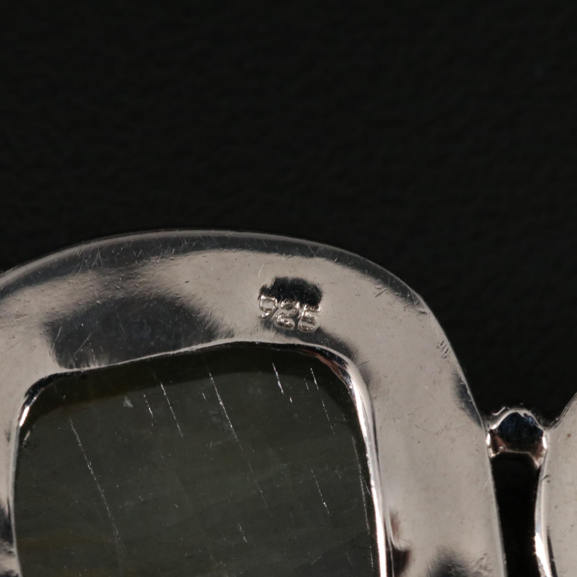 Sterling Tourmaline and Sapphire Drop Pendant Necklace