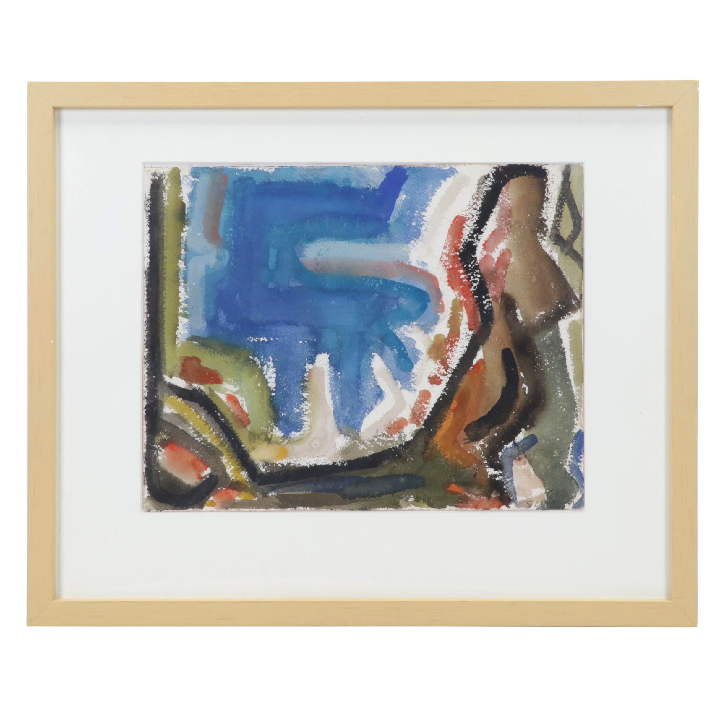 Sidney Chafetz Acrylic Painting "French Landscape I," 1948