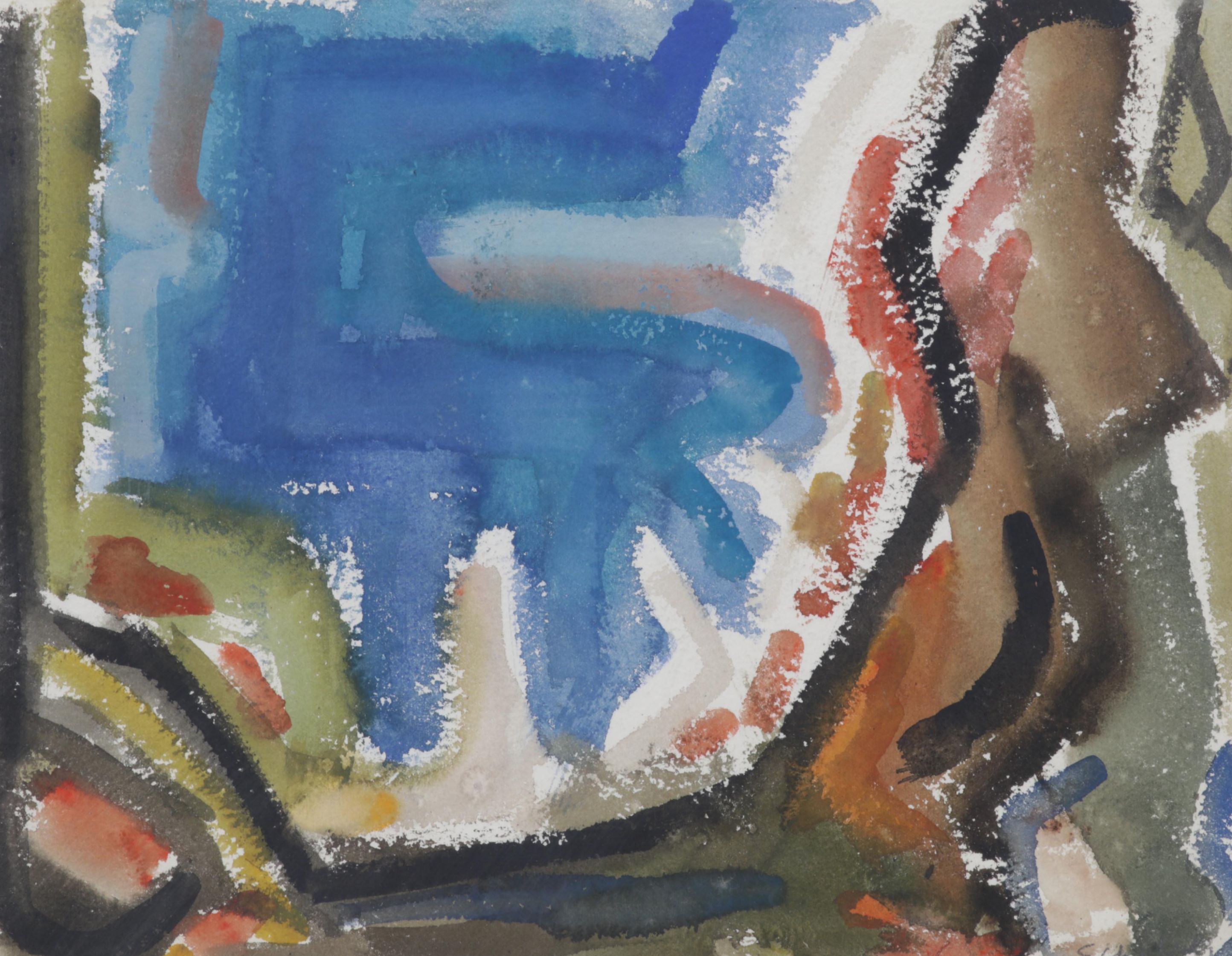 Sidney Chafetz Acrylic Painting "French Landscape I," 1948