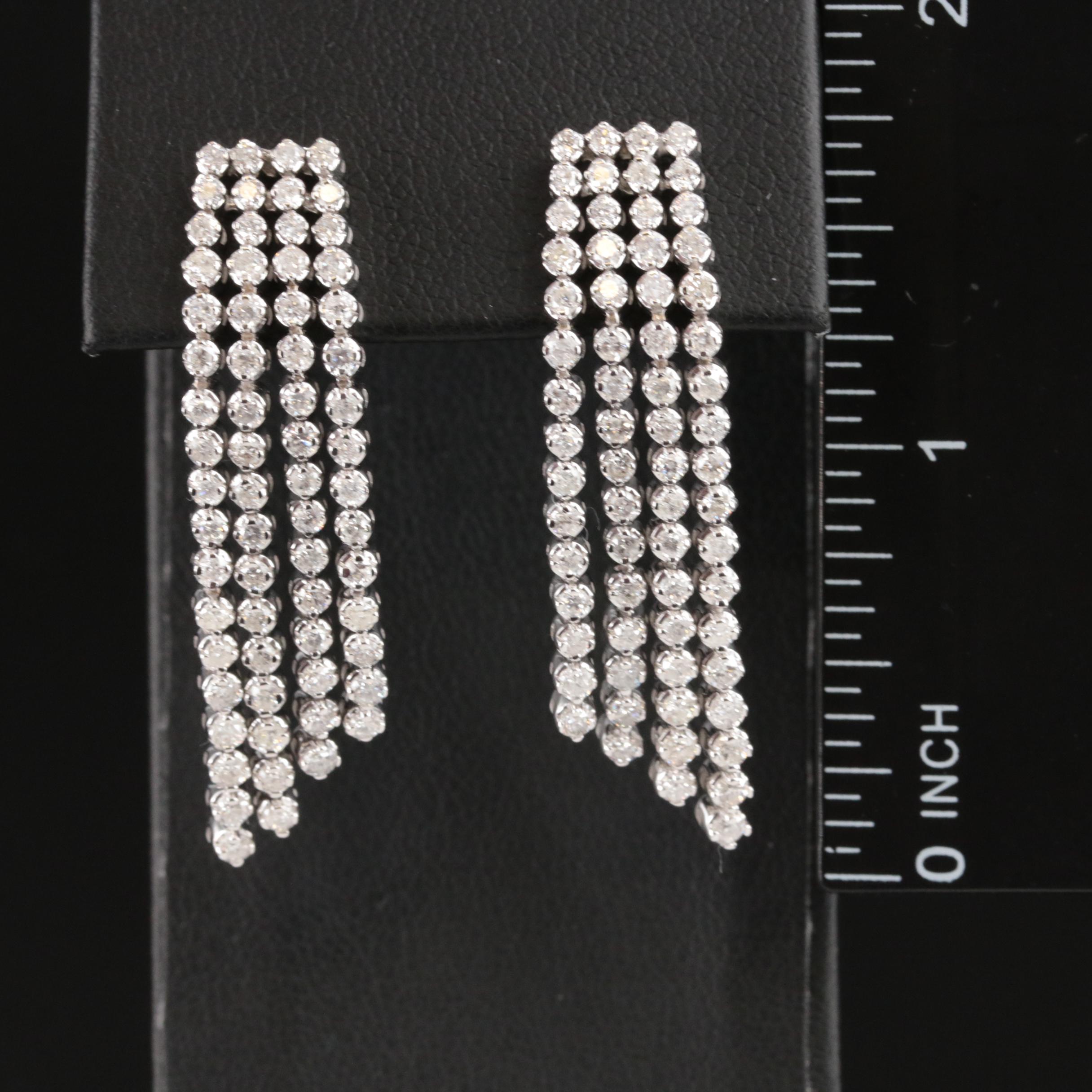 14K 3.15 CTW Diamond Waterfall Earrings