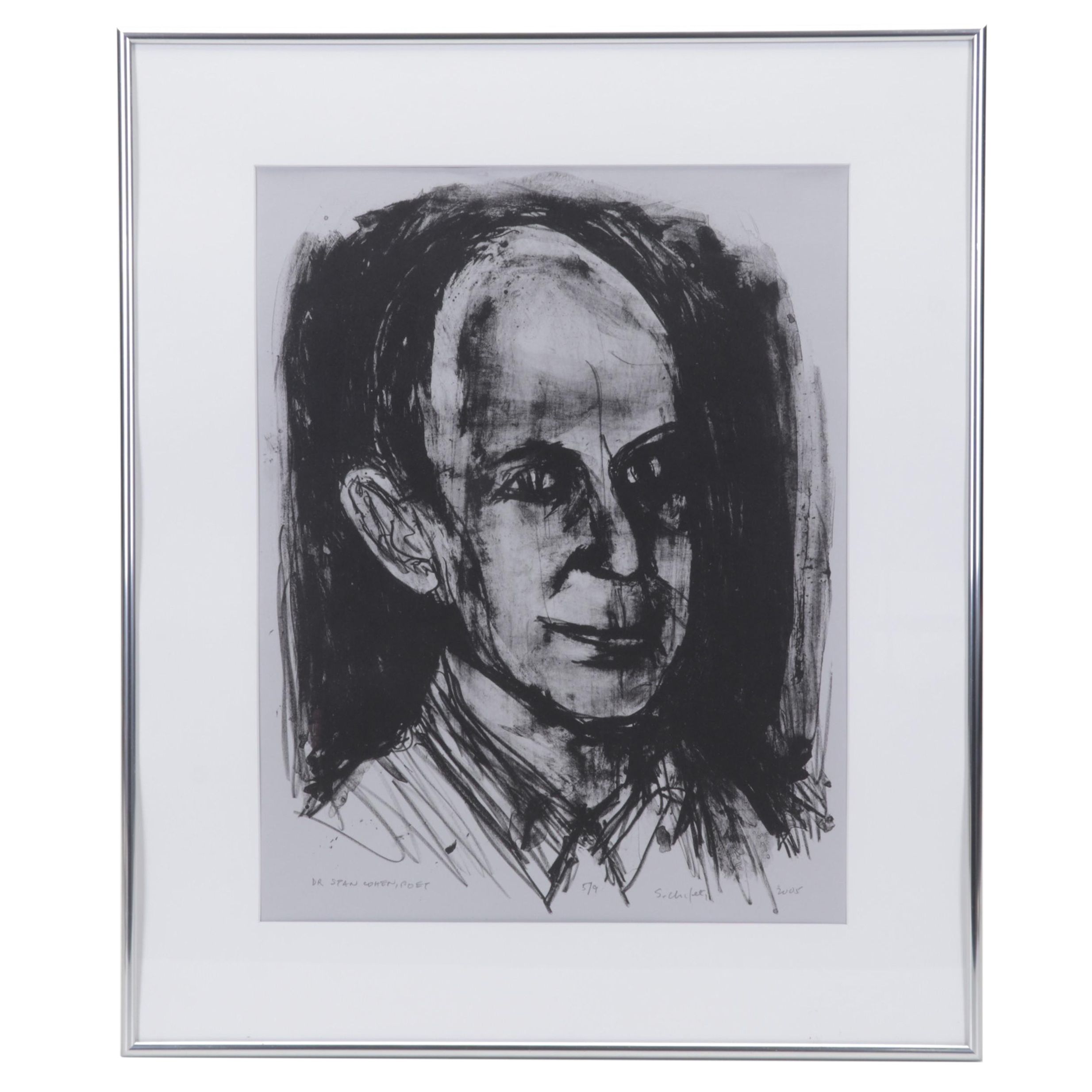 Sidney Chafetz Lithograph "Dr. Stan Cohen, Poet," 2005