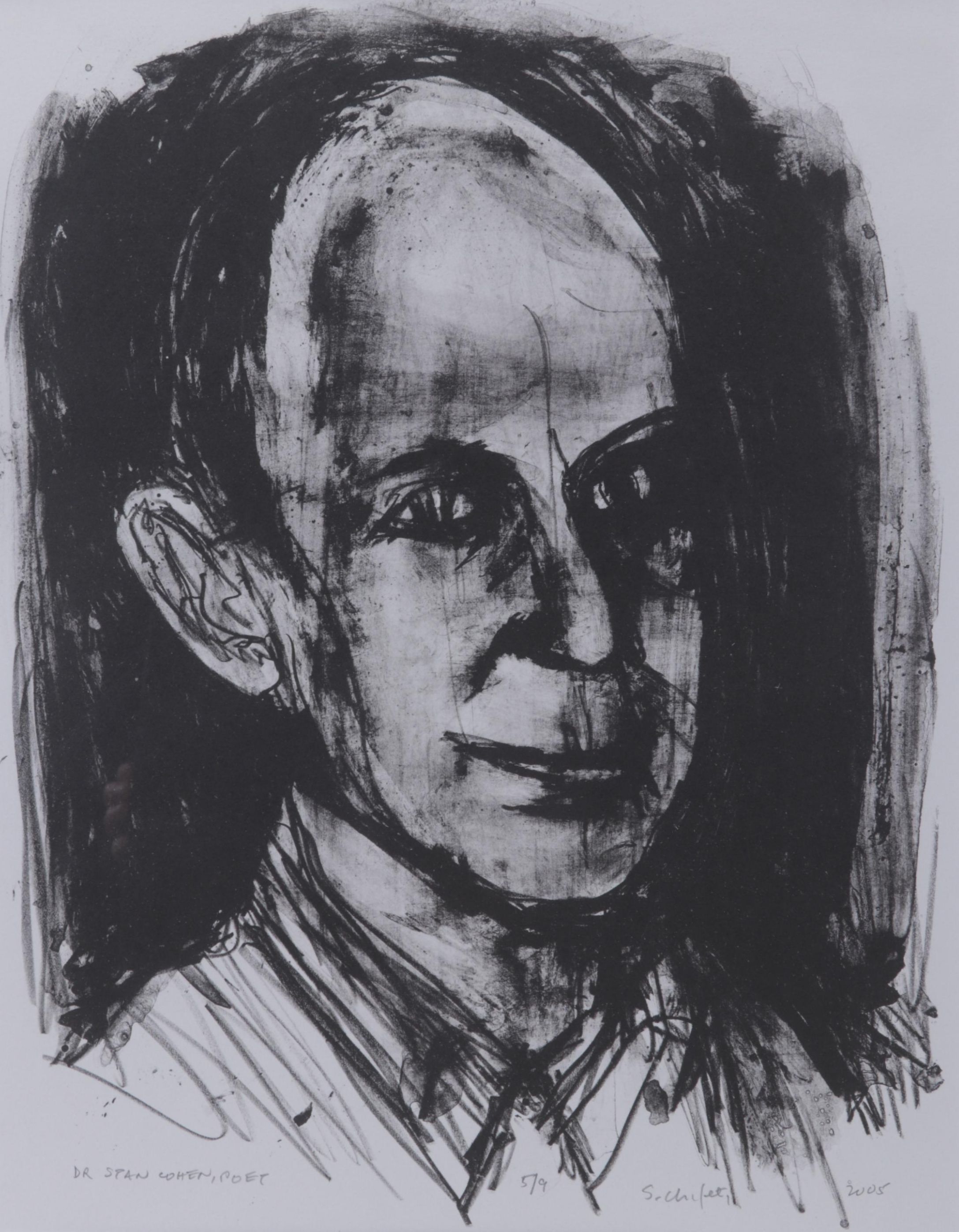 Sidney Chafetz Lithograph "Dr. Stan Cohen, Poet," 2005