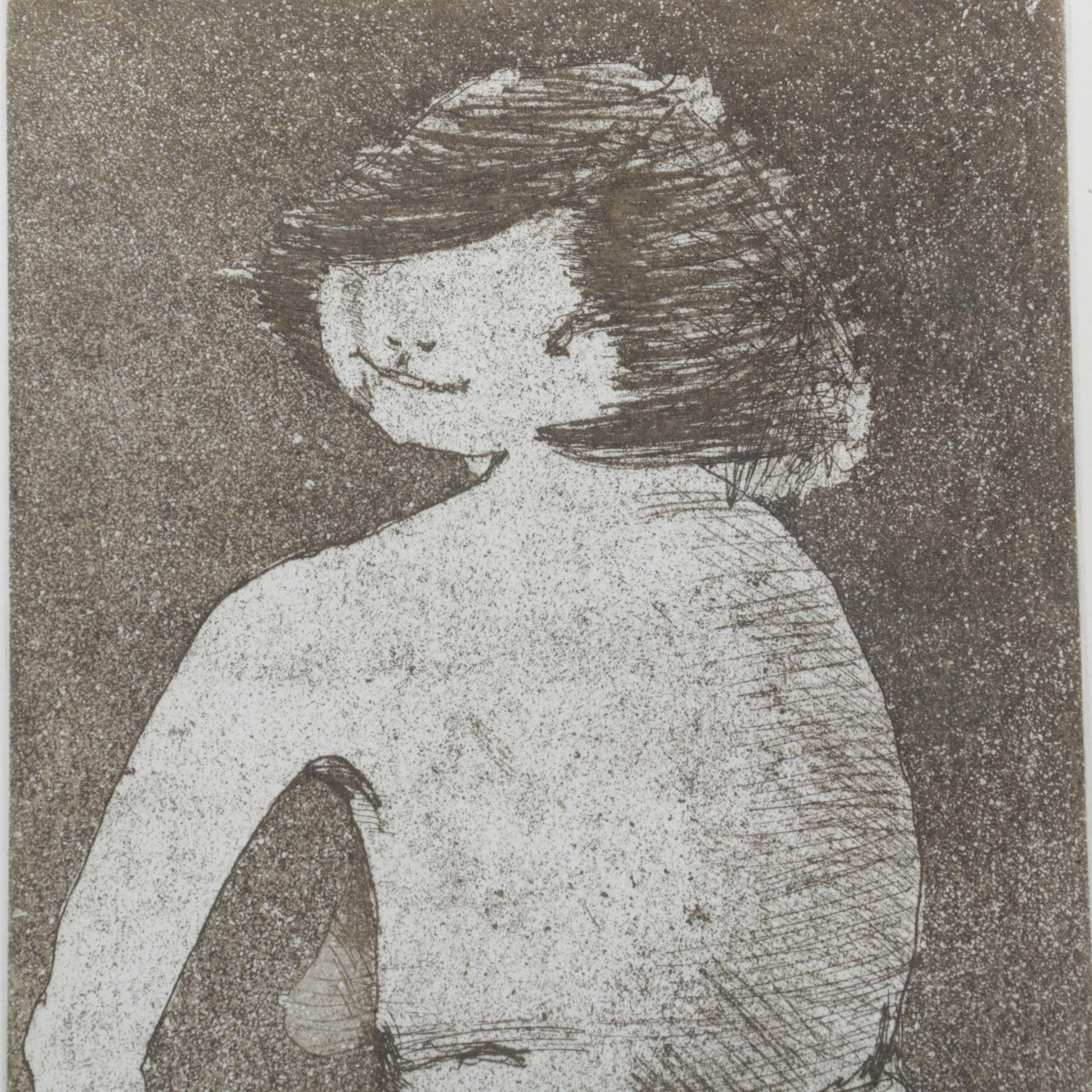 R. Gilbert Etching with Aquatint "My Ass Is Nicer Than Yours," 1976