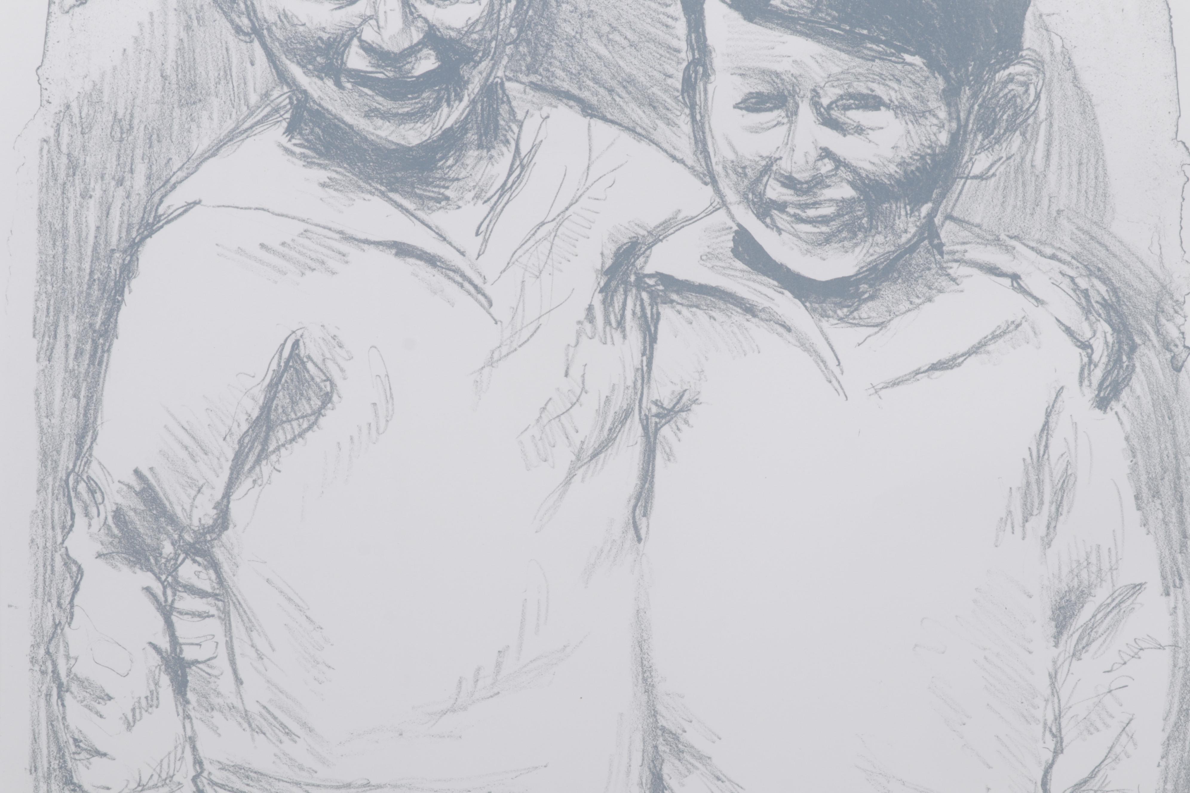 Sidney Chafetz Lithograph "Irving and William," 2002