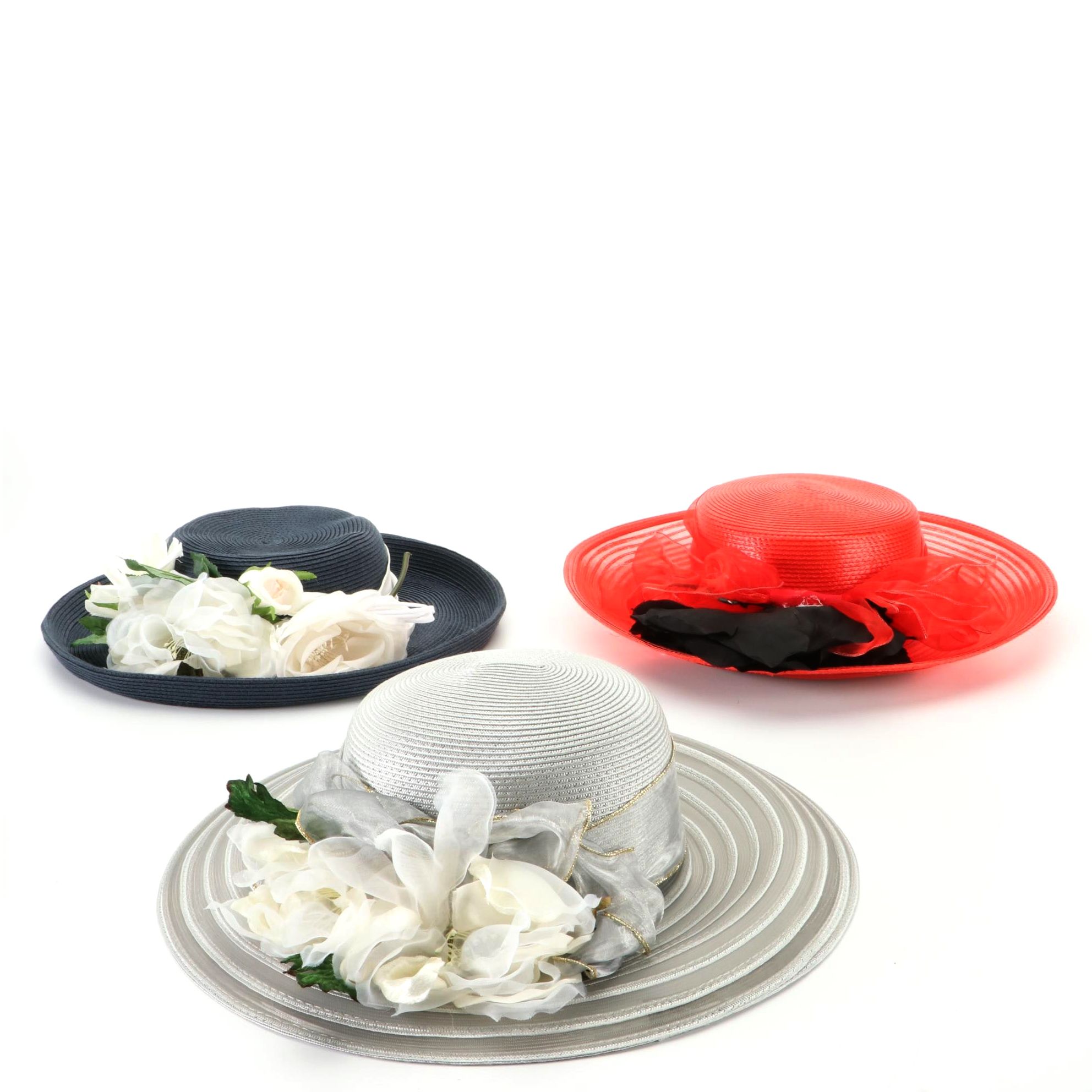 Honeyvine Hats Embellished Occasion Wide Brim Hats with Box