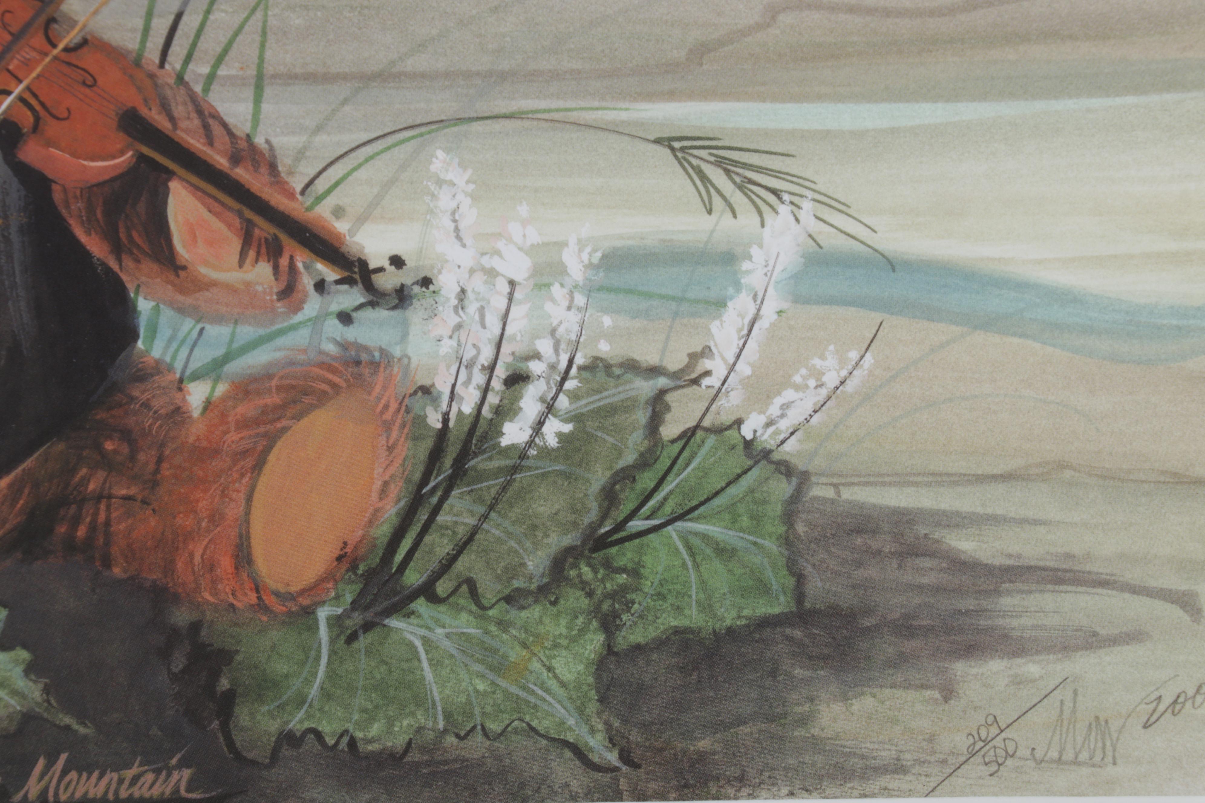 P. Buckley Moss Offset Lithograph "Steiff on the Mountain," 2006