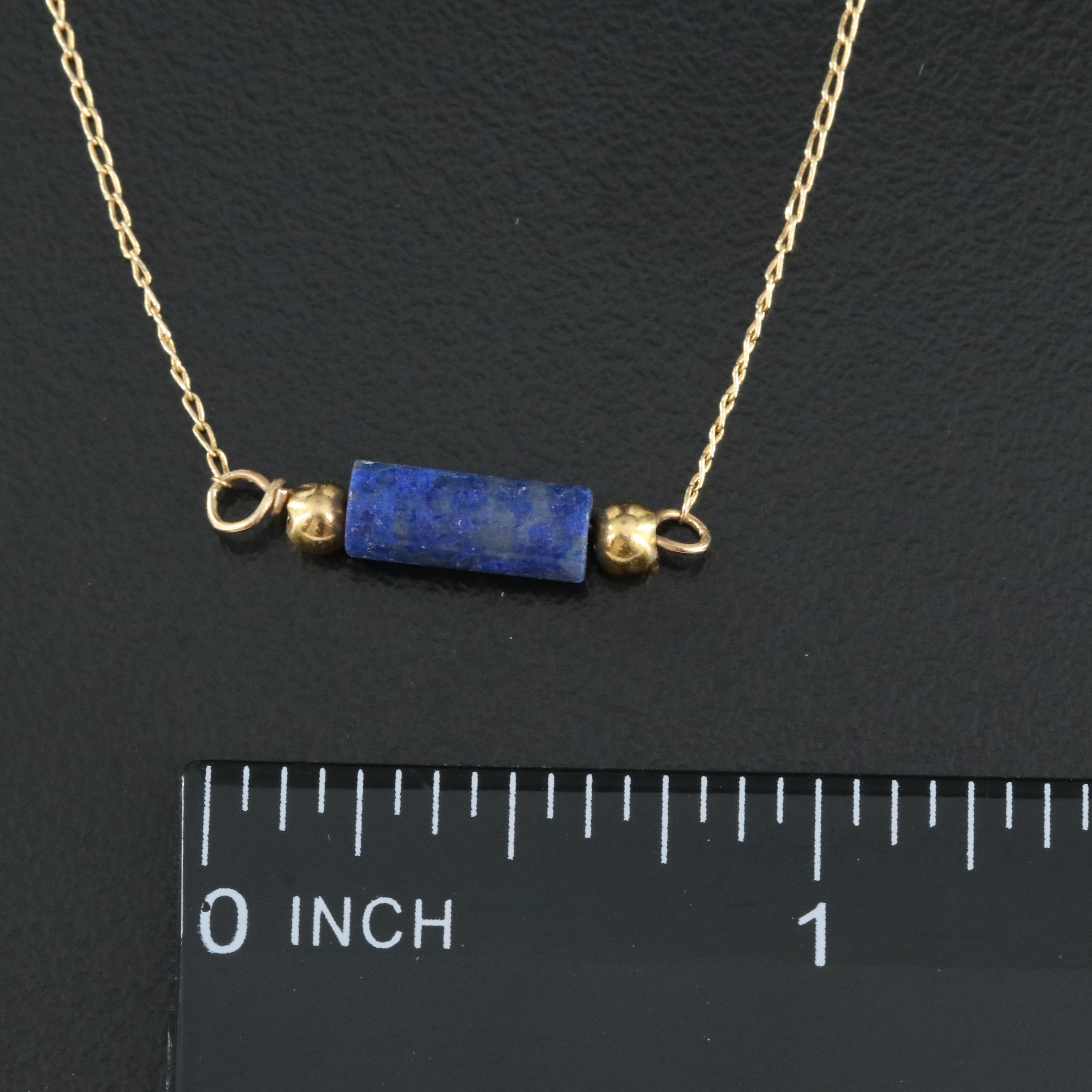 14K Lapis Lazuli Station Necklace
