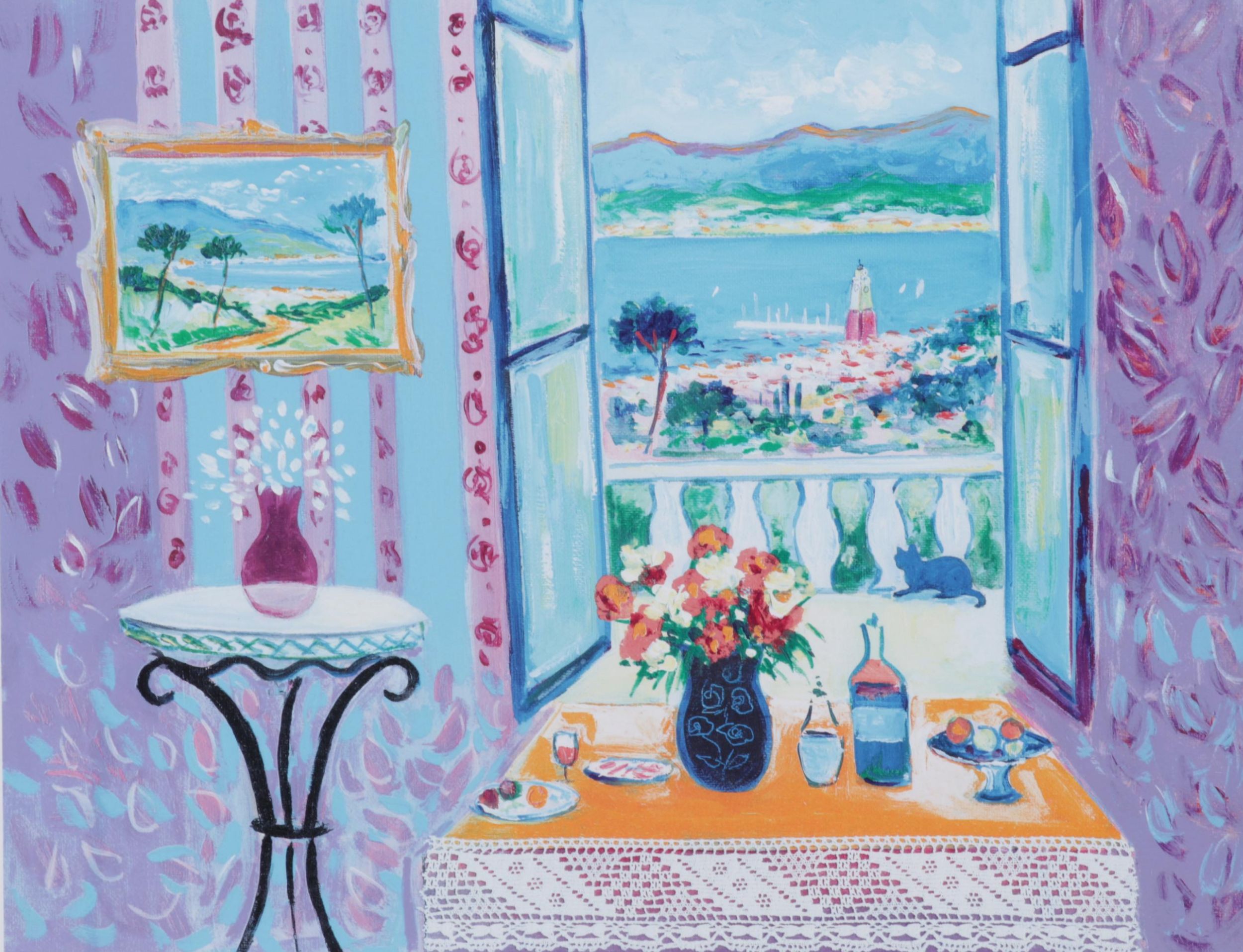 Jean-Claude Picot Seriolithograph "Le Balcon à St. Tropez," Circa 2002
