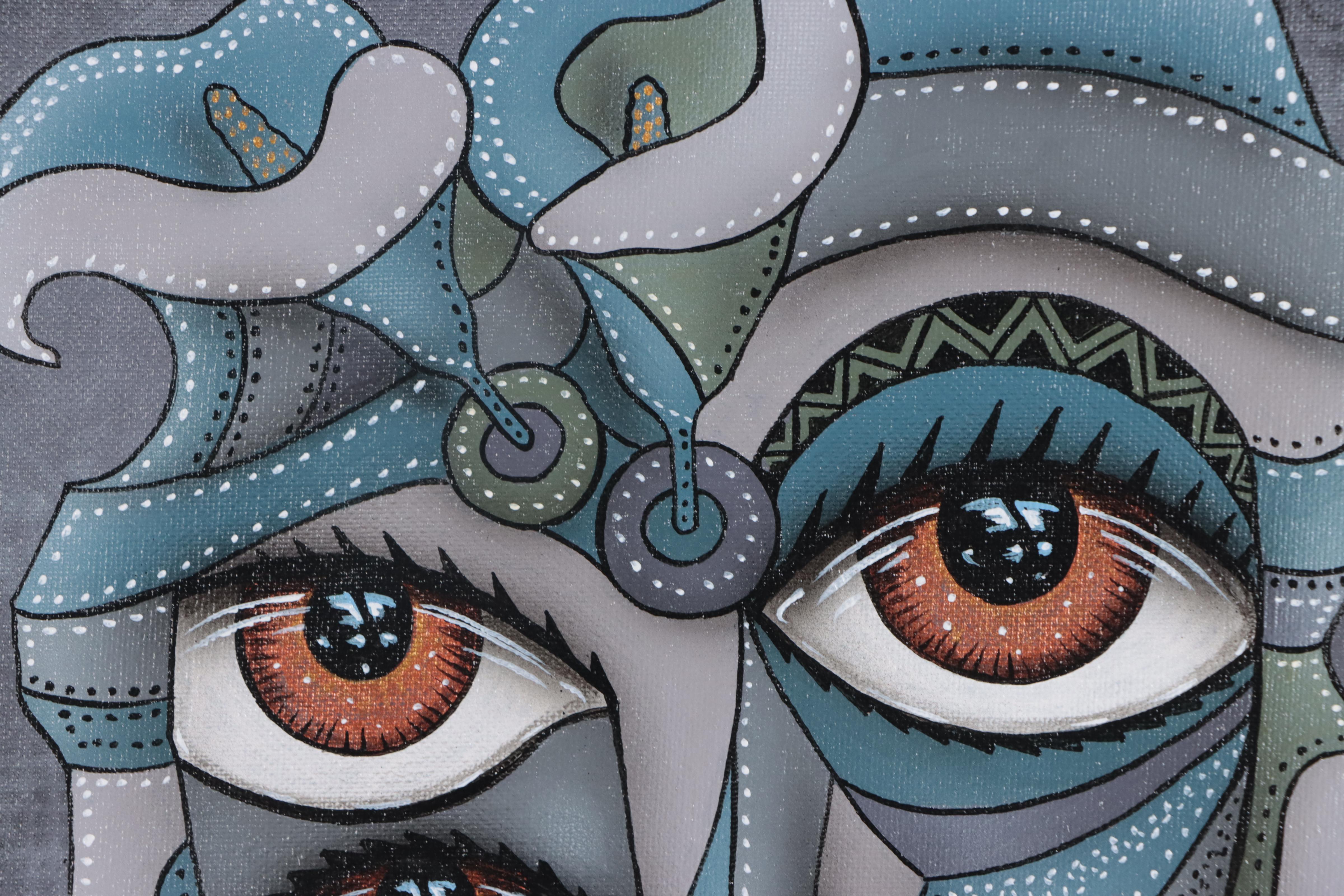 Ricardo Maya Acrylic Portrait, 21st Century